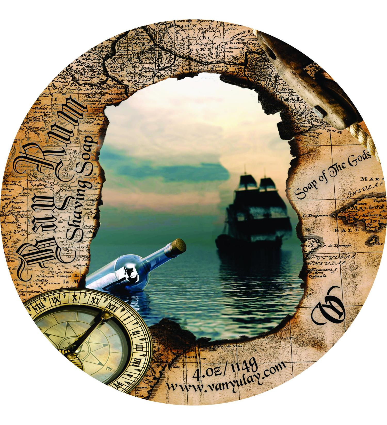 Bay Rum Natural Shaving Soap Moisturizing with Grapeseed Oils
