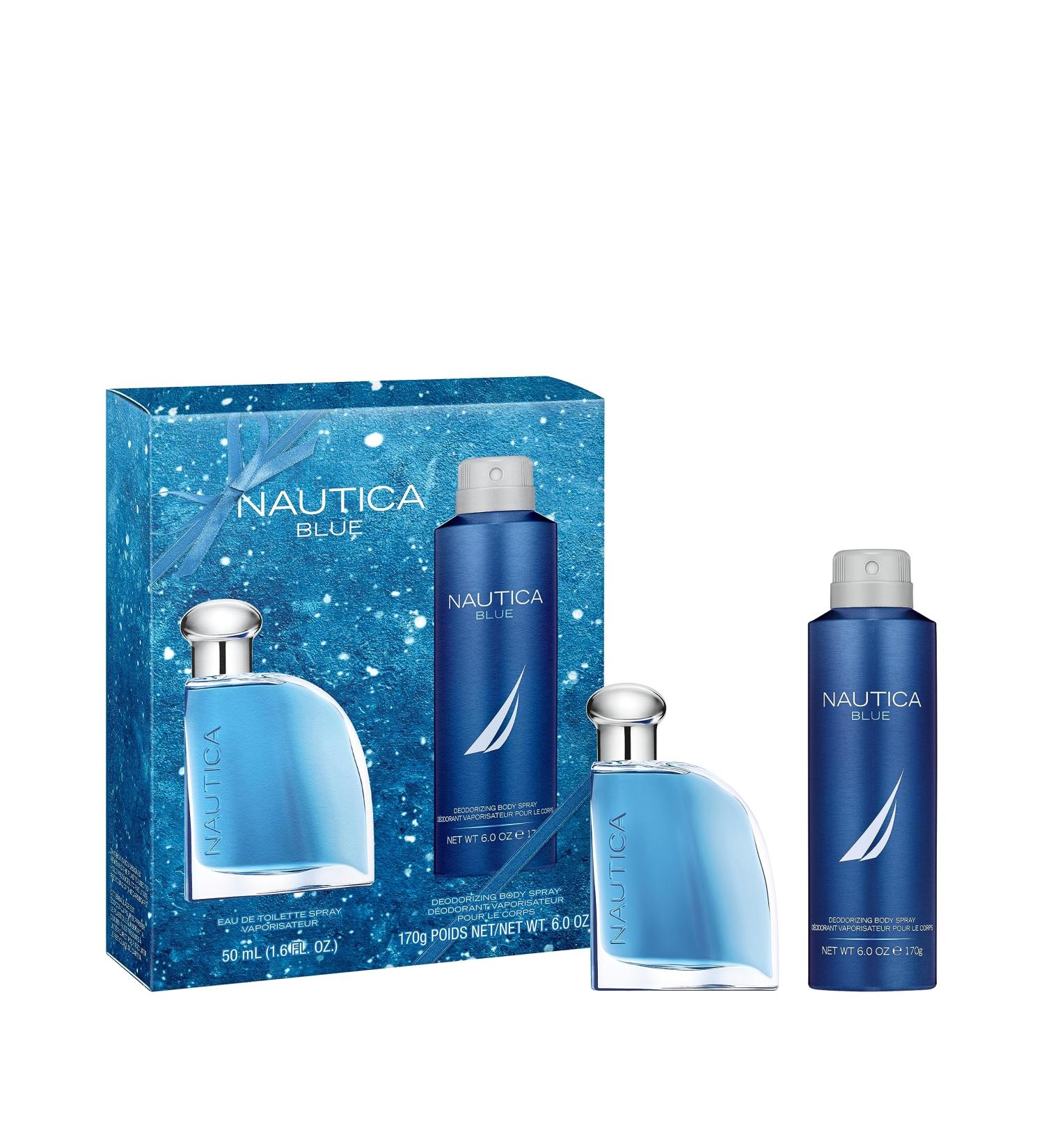Nautica Blue Men s 2-Pc. Eau De Toilette & Body Spray Holiday Gift Set 2 Piece Set 3.85 Fl Oz (Pack of 2) - Buy Online on GoSupps.com