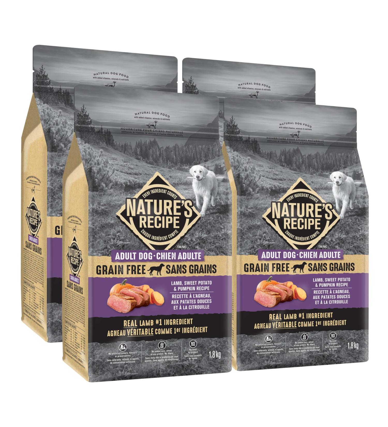 Nature s Recipe Adult Grain Free Lamb Sweet Potato & Pumpkin Recipe Dog Food 1.8 kg (Pack of 4) Lamb Sweet Potato & Pumpkin 450 g (Pack of 4) - Buy Online on GoSupps.com