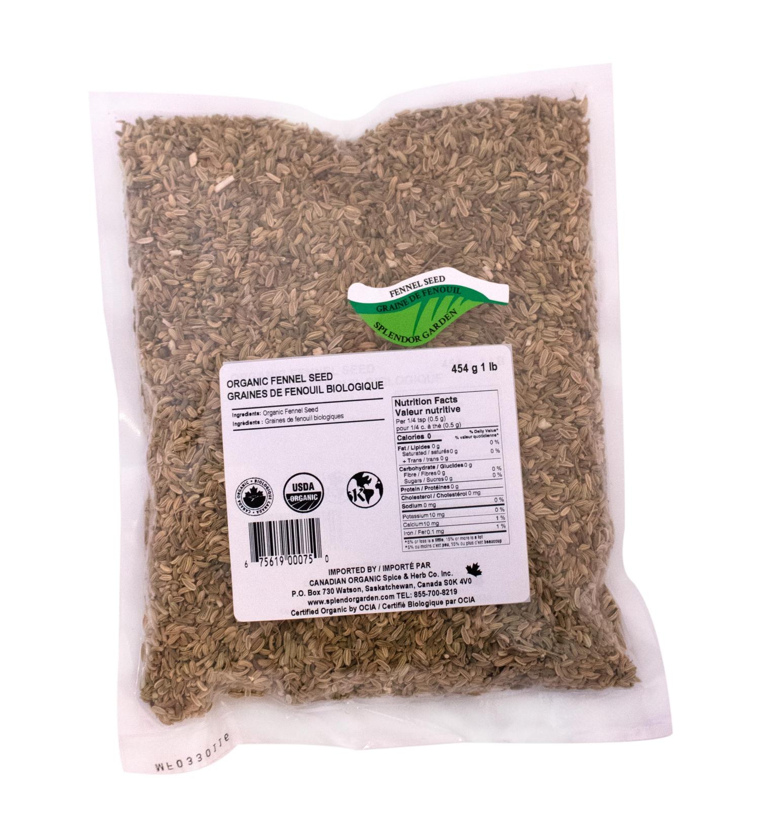 Splendor Garden organic Fennel Seed 454.0 Gram - Buy Online on GoSupps.com
