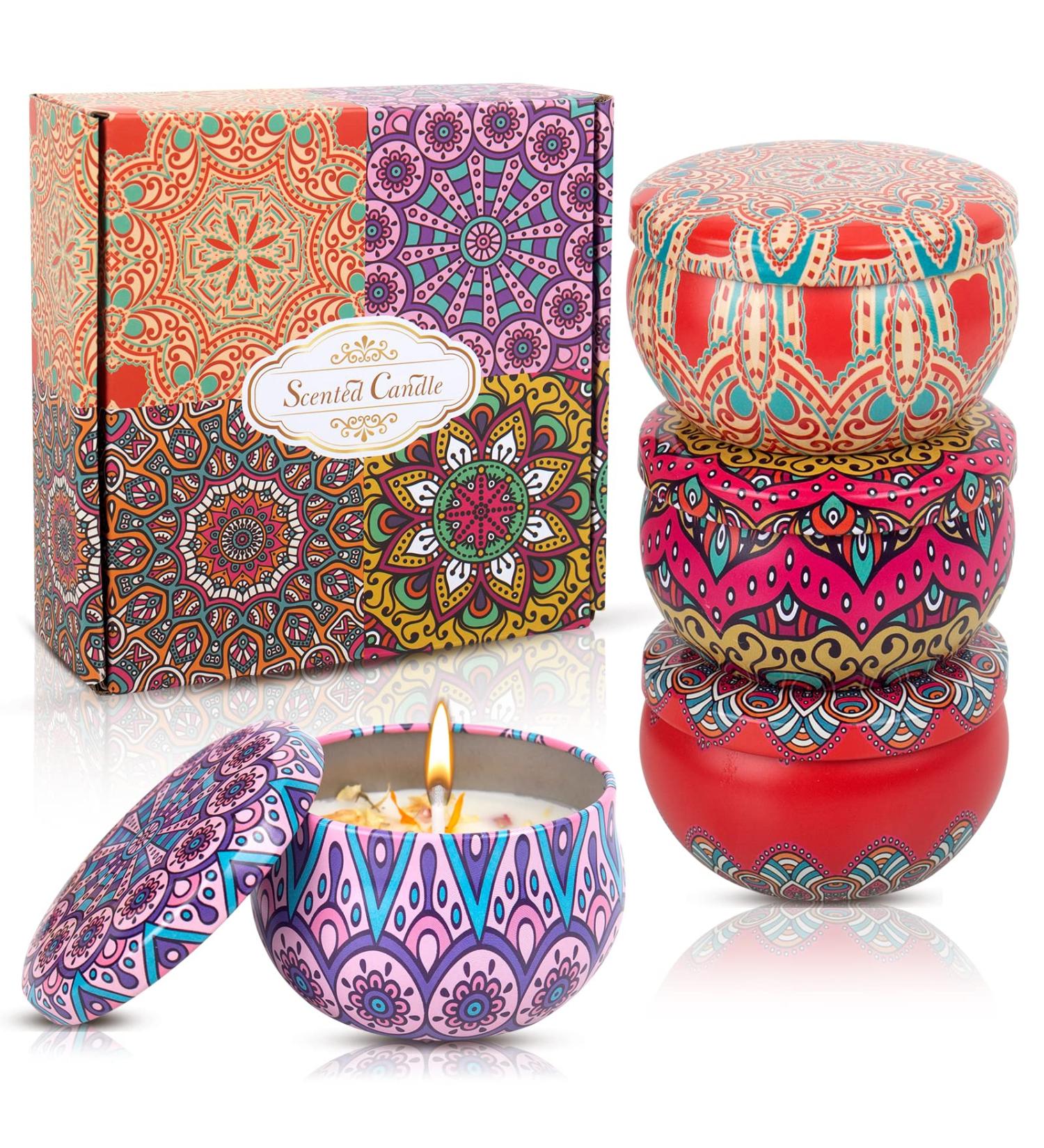 Fragrance Candle Gift Set for Women - 4 Natural Soy Wax Aromatherapy Candles | Perfect for Birthdays Christmas & Mother's Day - Buy Online on GoSupps.com