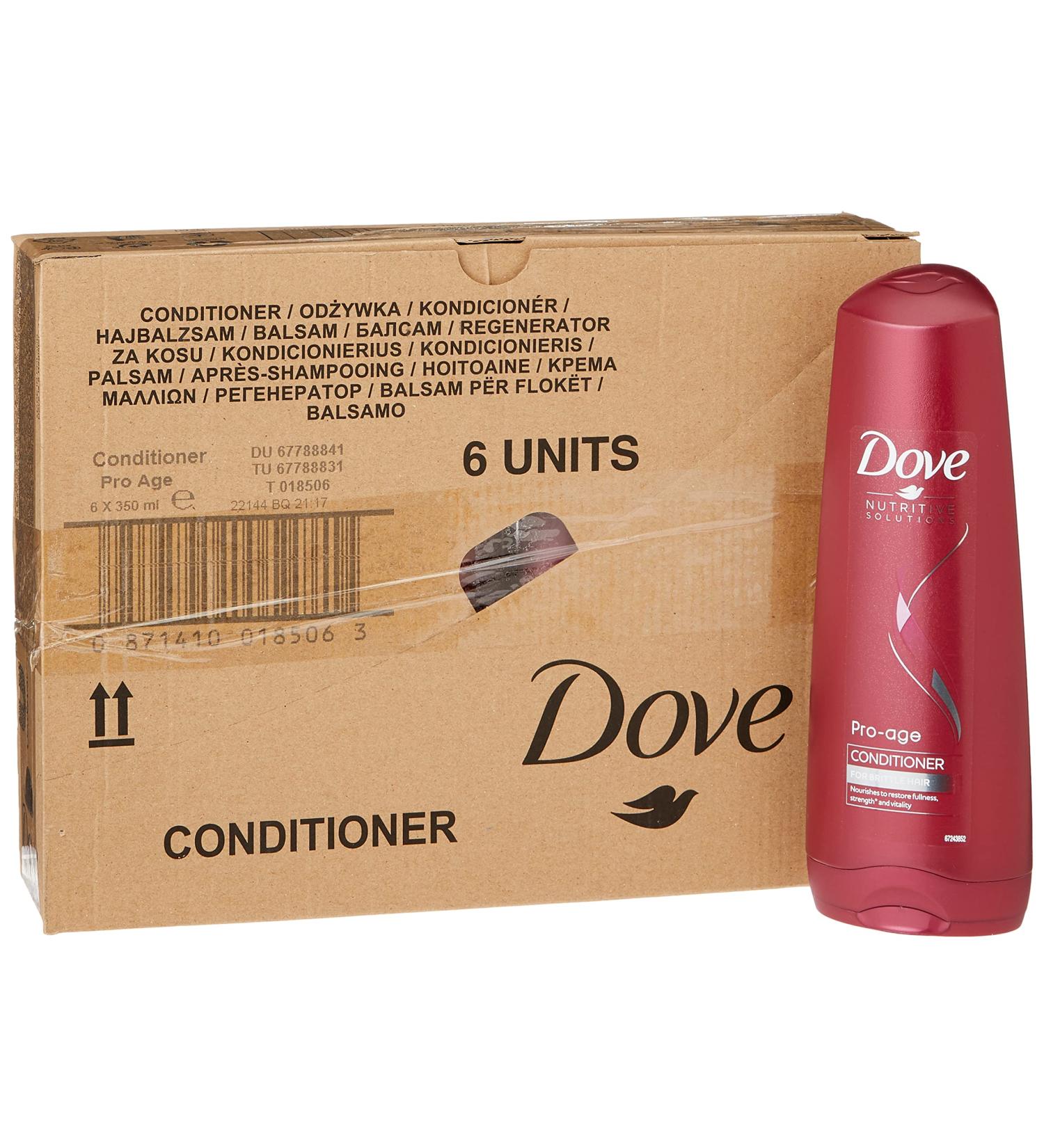 Dove Pro Age Moisturizing Shampoo & Conditioner - Professional Depth Cleaning for All Hair Types - 6 x 350ml Pack - Buy Online on GoSupps.com