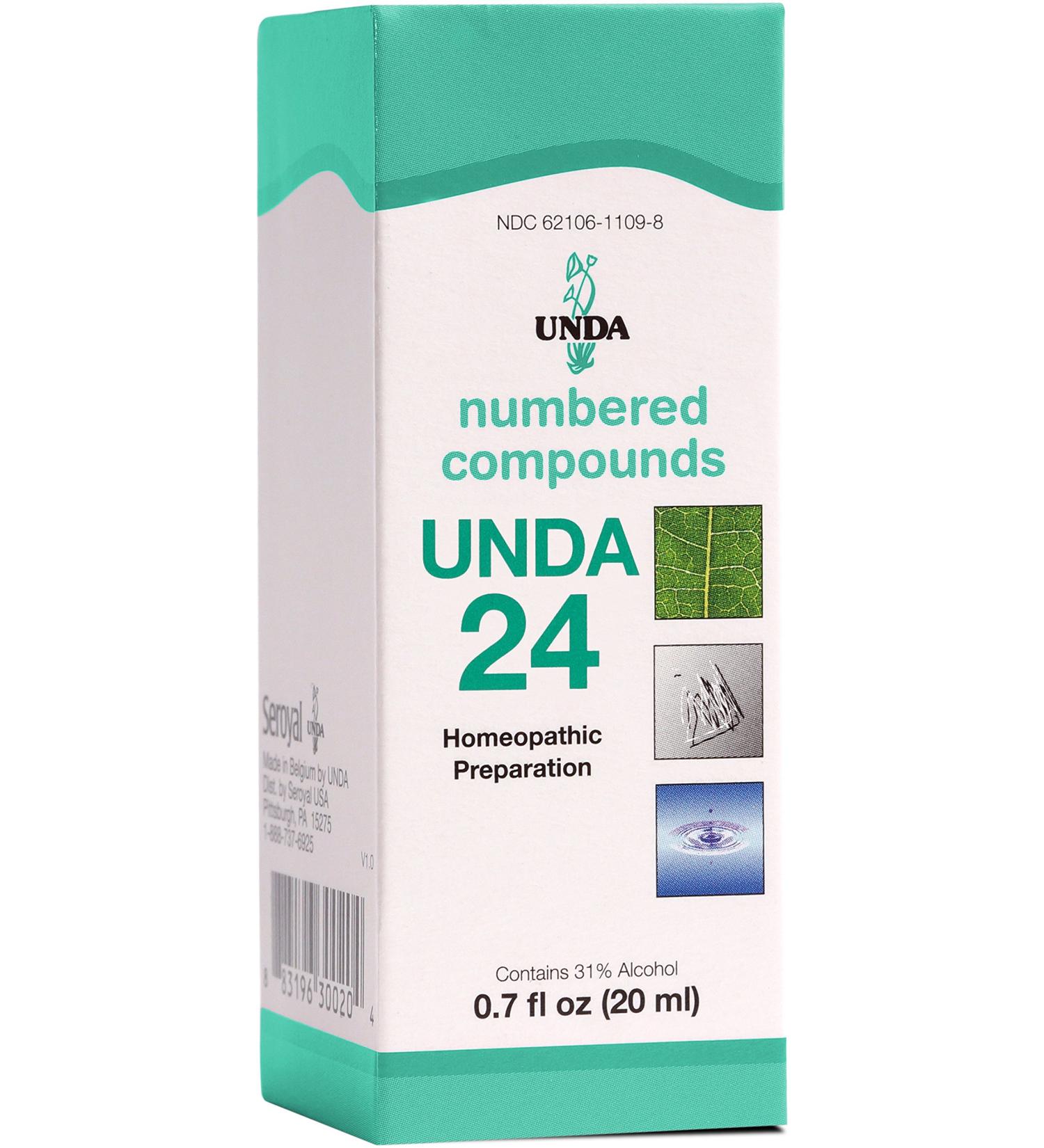 UNDA 24 Numbered Compounds | Homeopathic Remedy | 0.7 fl. oz. | International Shipping Available - Buy Online on GoSupps.com