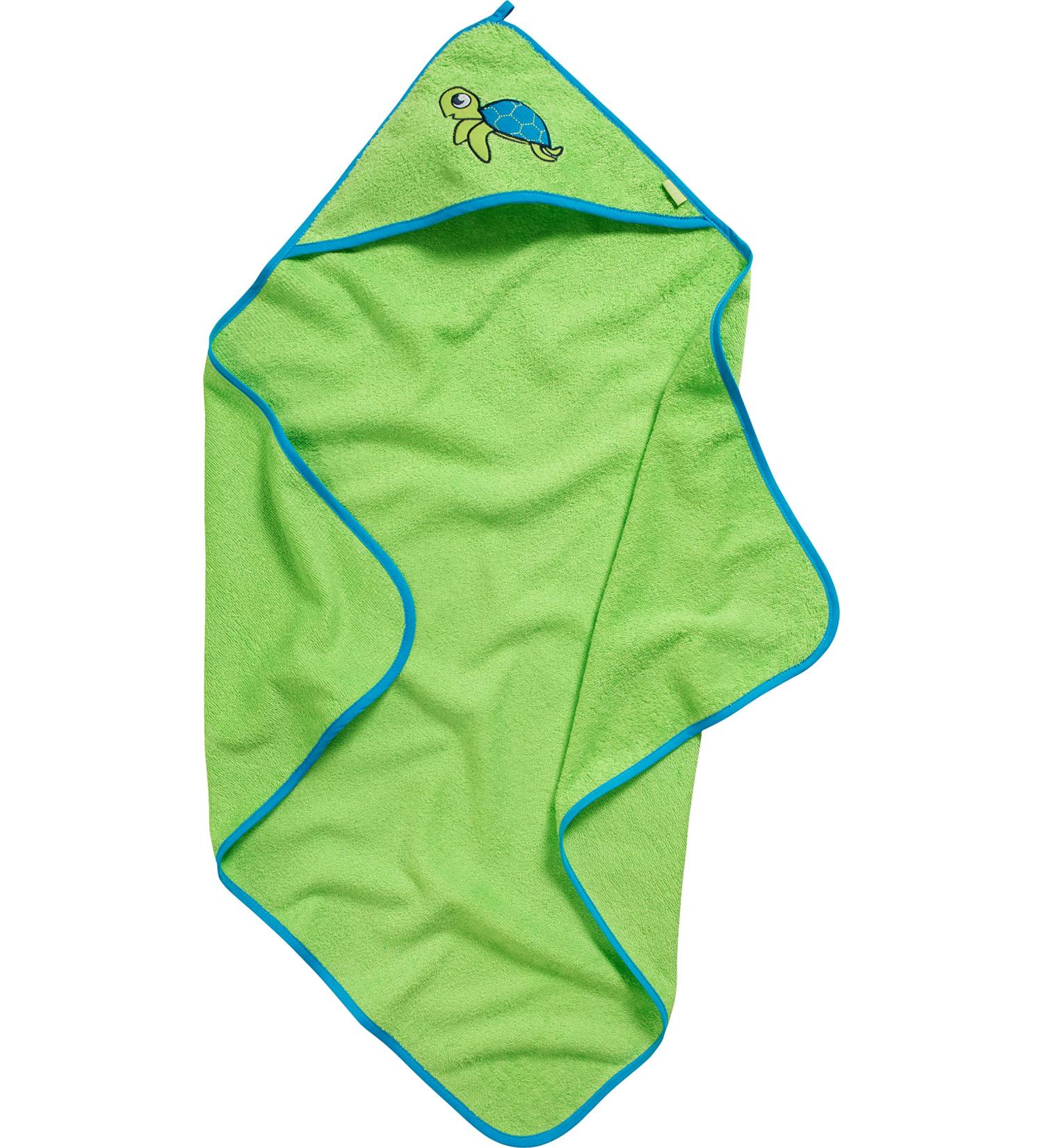 Playshoes Baby Terry Cloth Hooded Towel - Turtle Design 75x75cm | Soft Bath Towel for Infants - Perfect for Bathtime & Beach - Buy Online on GoSupps.com