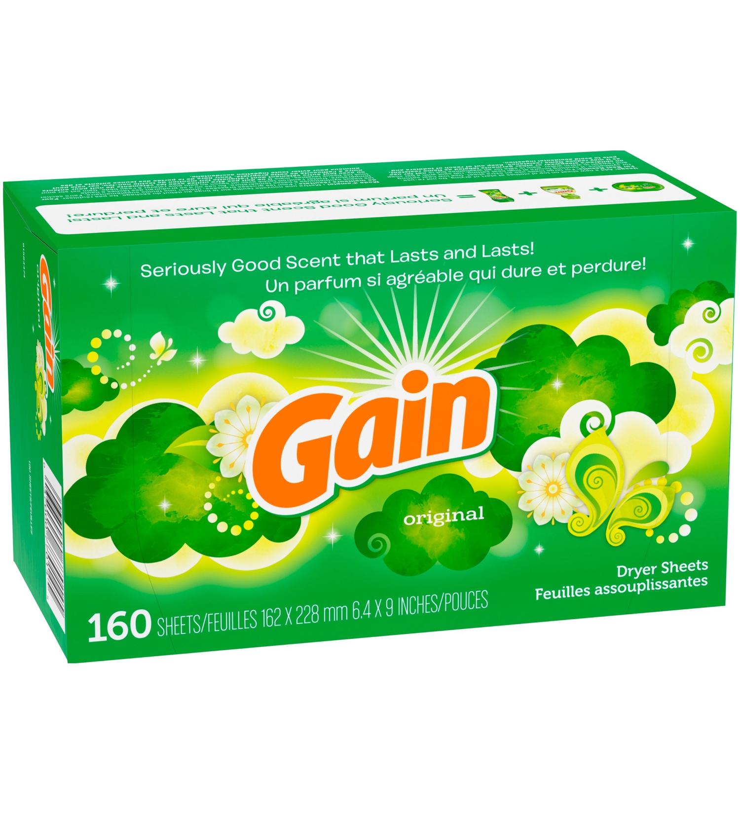 Buy Gain Dryer Sheets Original - 160 ct | Best Value & Fast International Shipping - Buy Online on GoSupps.com