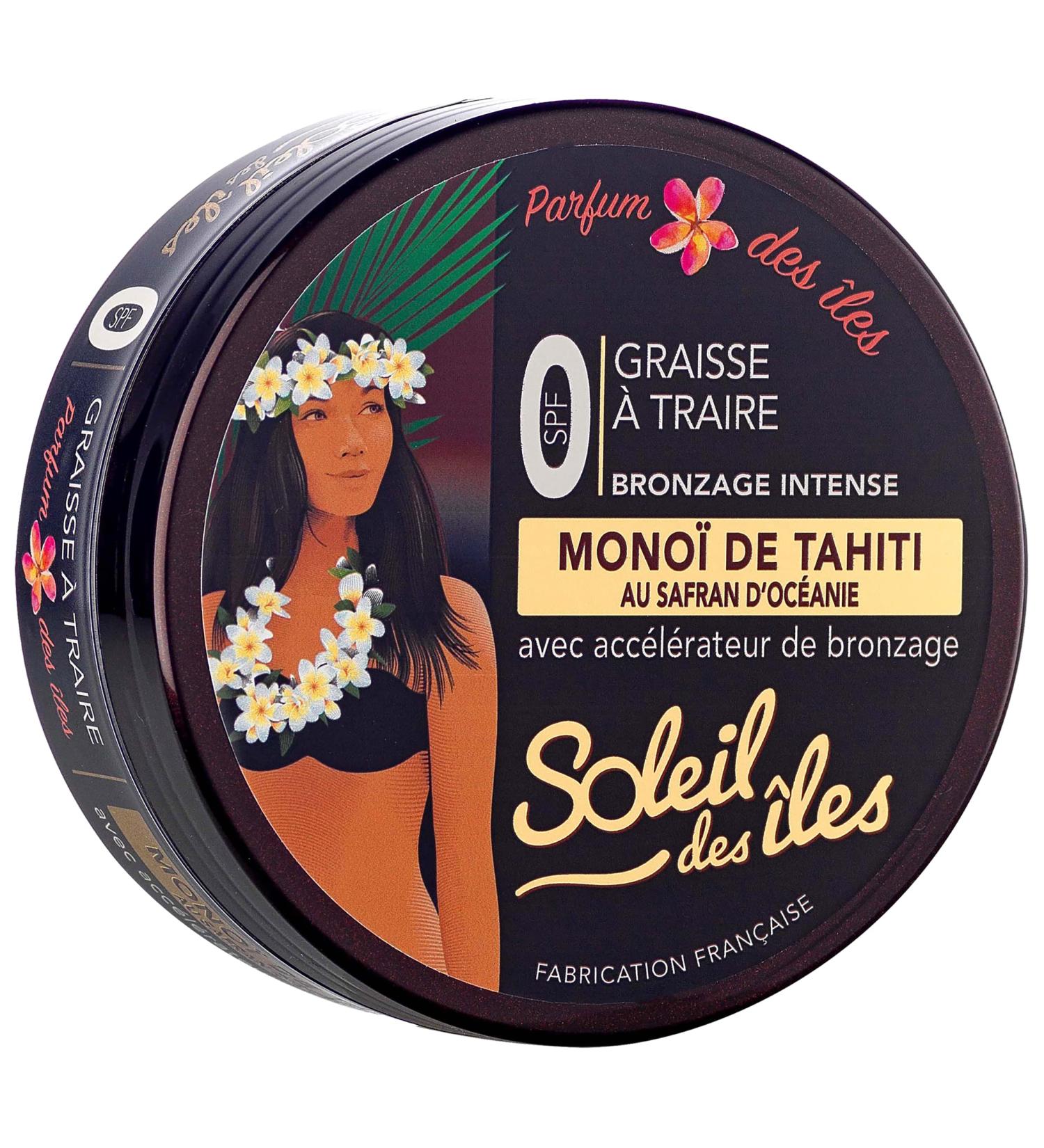 Sun of the Islands | Tahitian Monoi Milking Grease + R a (Prevents Aging Skin) - Tanning Accelerator - Waterproof - Island Fragrance - Made in France - Buy Online on GoSupps.com