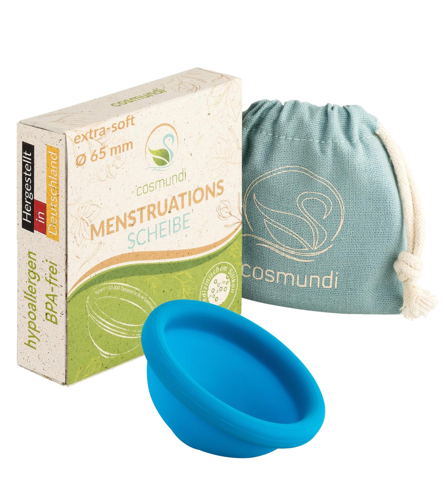 Cosmundi Medical Silicone Menstrual Disc - Reusable & Sustainable Tampon Alternative for Sports Swimming & Intimacy - 65mm Extra Soft Comfort - Buy Online on GoSupps.com