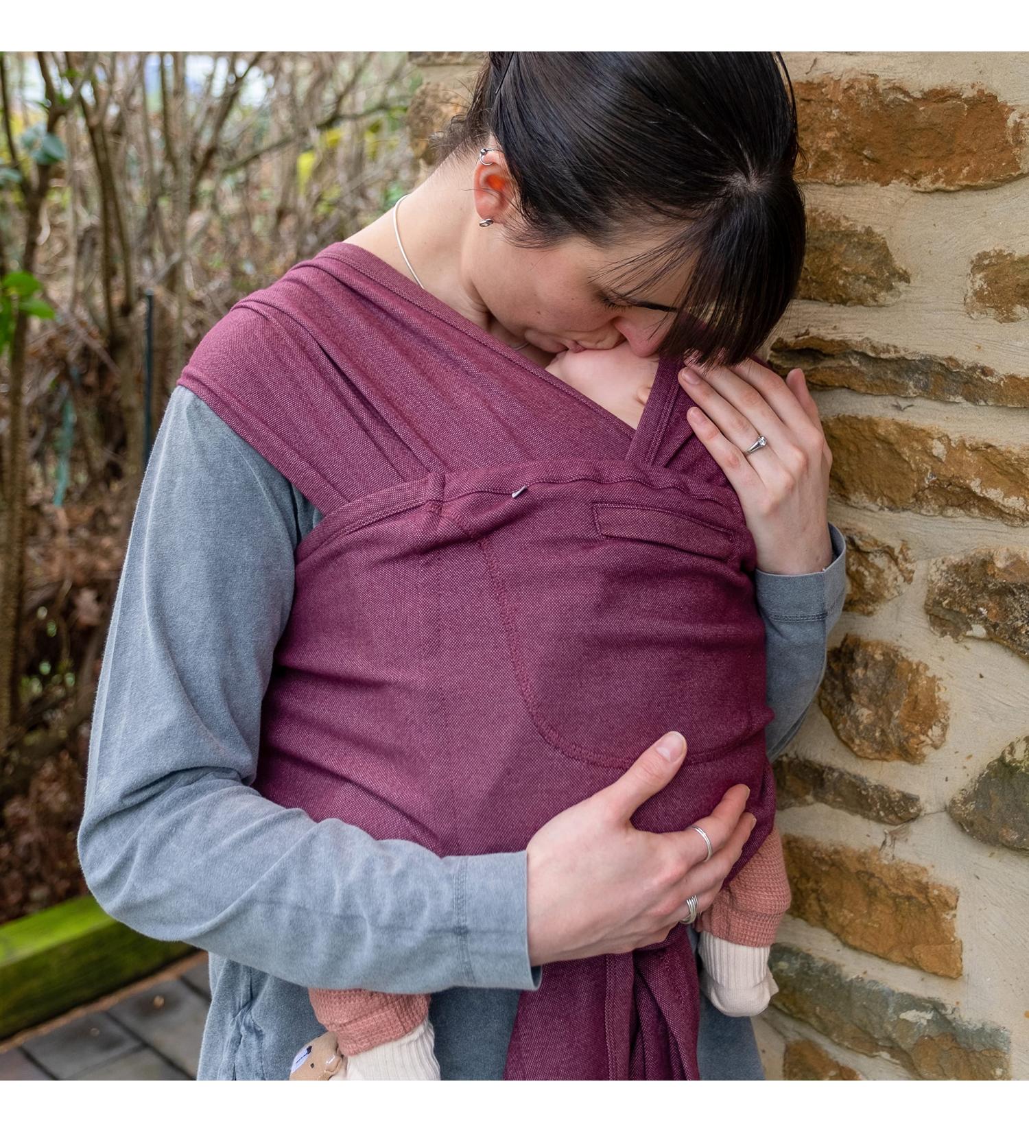 Close Caboo Organic Cotton Baby Carrier in Burgundy | Sustainable & Soft Infant and Toddler Carrier - One Size - Buy Online on GoSupps.com