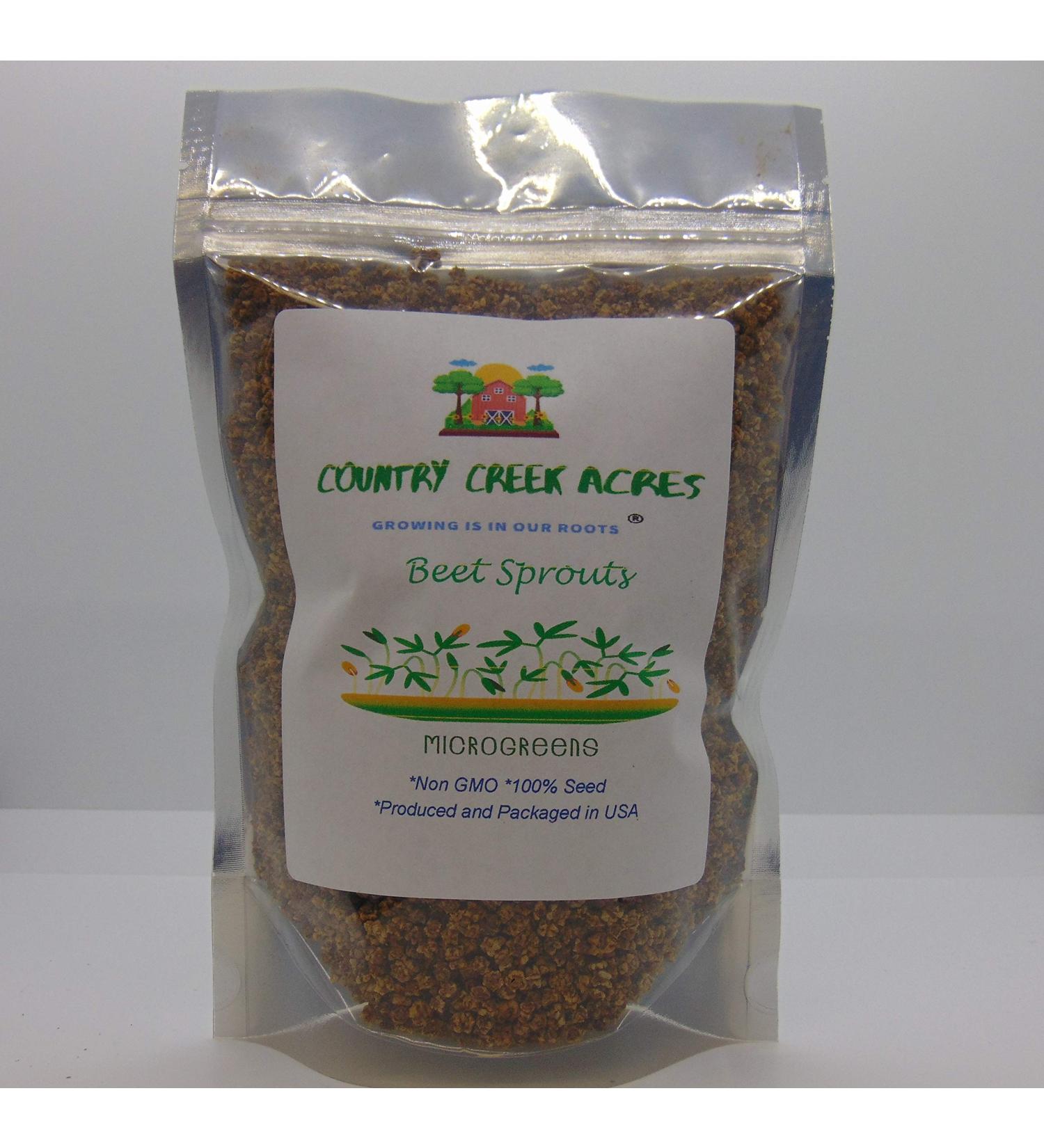 Country Creek Acres Beet Sprouting Seeds 6 oz - Non GMO Microgreens for High Germination in Juicing, Gardening, and Salad Sprouts - Buy Online on GoSupps.com