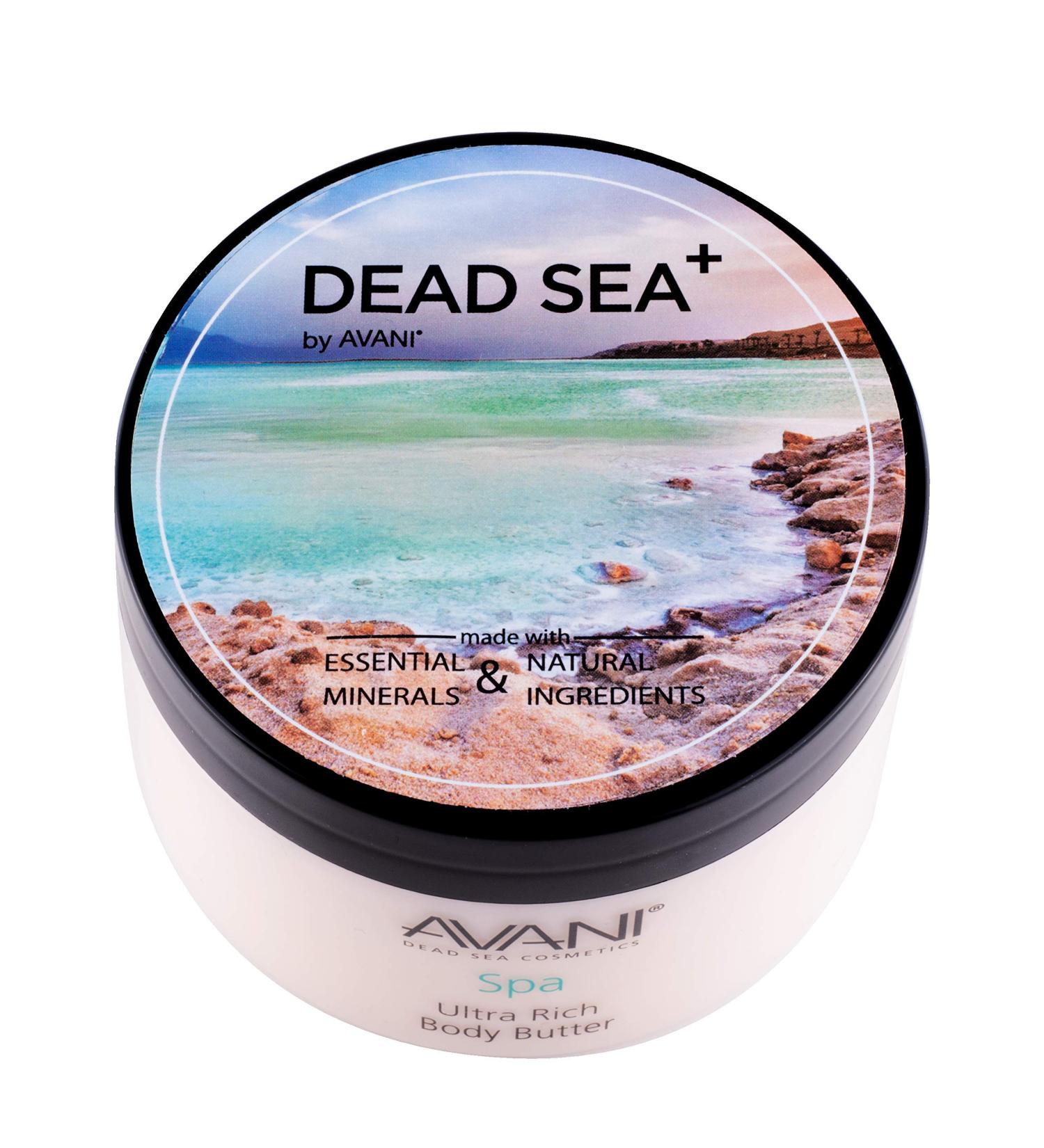 Avani Ultra Rich Body Butter with Dead Sea Salt, Aloe Vera, Vitamin E, Shea, Jojoba, Sunflower & Olive Essential Oil - Natural Exfoliating & Moisturizing Butter for All Skin Types - Milk & Honey Fragrance - Buy Online on GoSupps.com