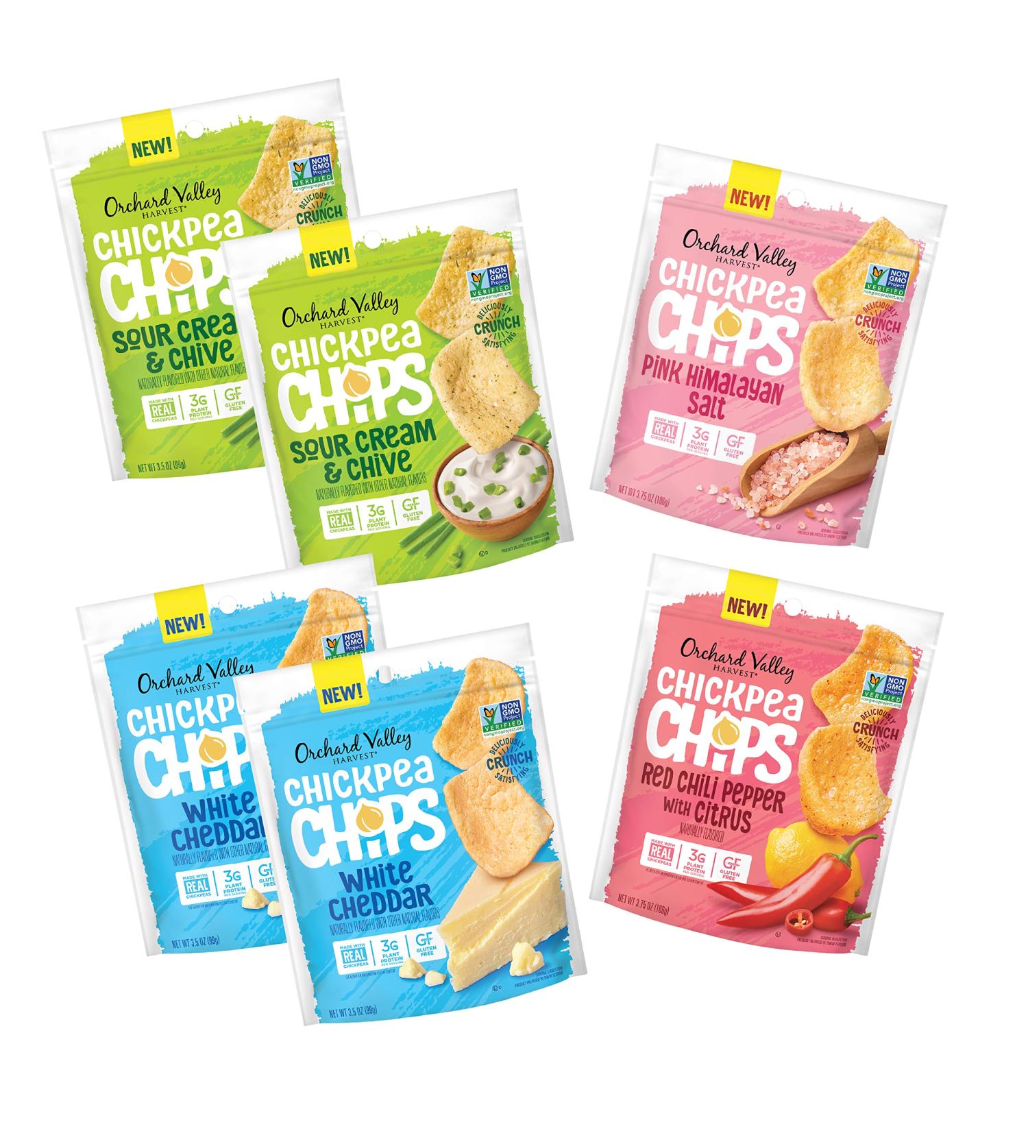 Orchard Valley Harvest Chickpea Chips Variety Pack 3.5-3.75 oz - Pack of 6 - Buy Online on GoSupps.com