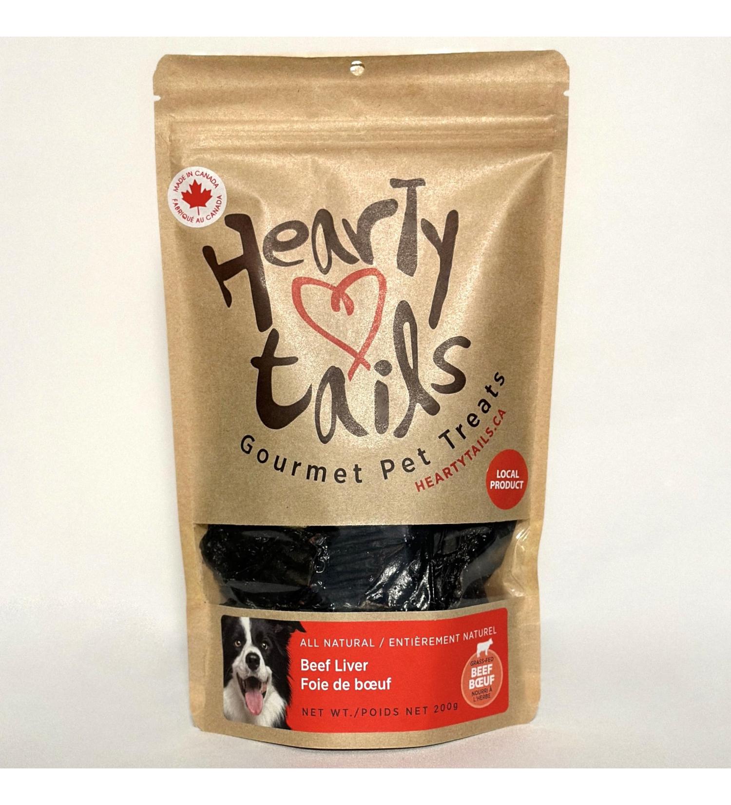 Hearty Tails Canadian Grass-fed Beef Liver - All Natural One Ingredient No Additive Locally Sourced Dog Treats Gluten-free 200g Pouch Gourmet Pet Treats Protein Made in Canada - Buy Online on GoSupps.com