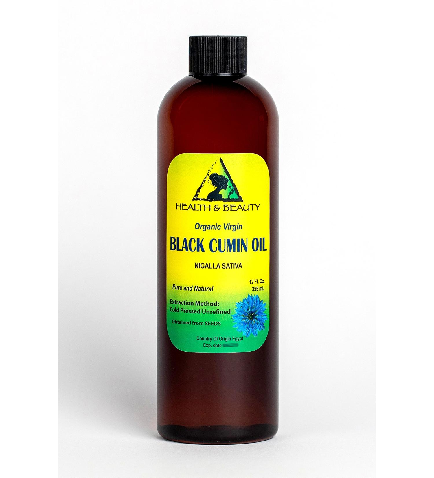Black Seed Oil/Cumin Oil Unrefined Organic Virgin Raw Cold Pressed Premium Fresh Pure 12 oz 355 ml - Buy Online on GoSupps.com