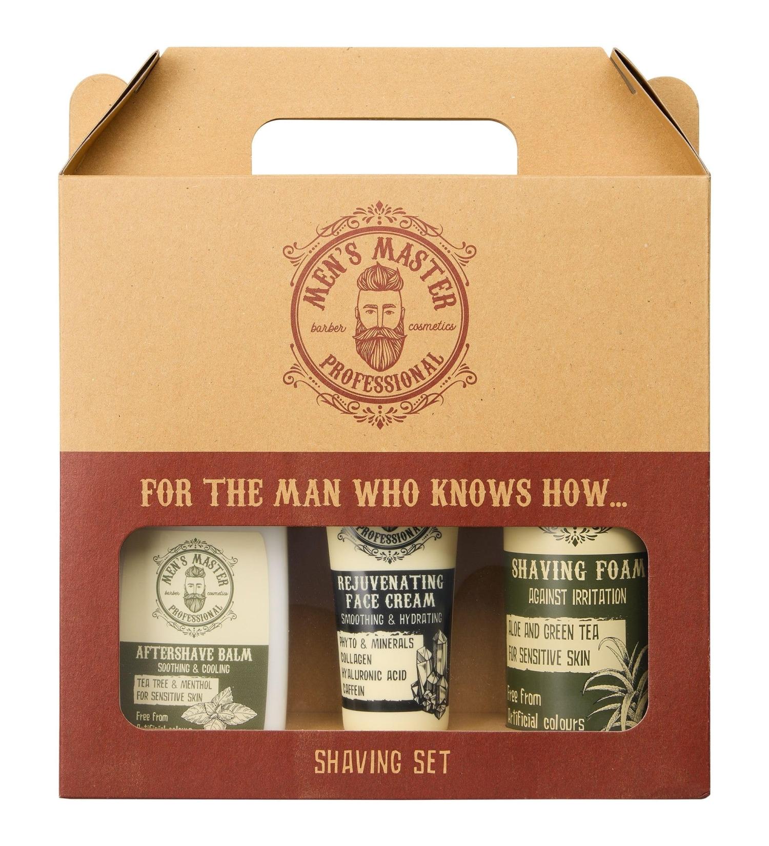 Men's Master 3-Part Razor Gift Set | Moisturizing Shaving Foam | Aftershave Balm | Anti-Aging Facial Care | Perfect Gift for Him - Buy Online on GoSupps.com