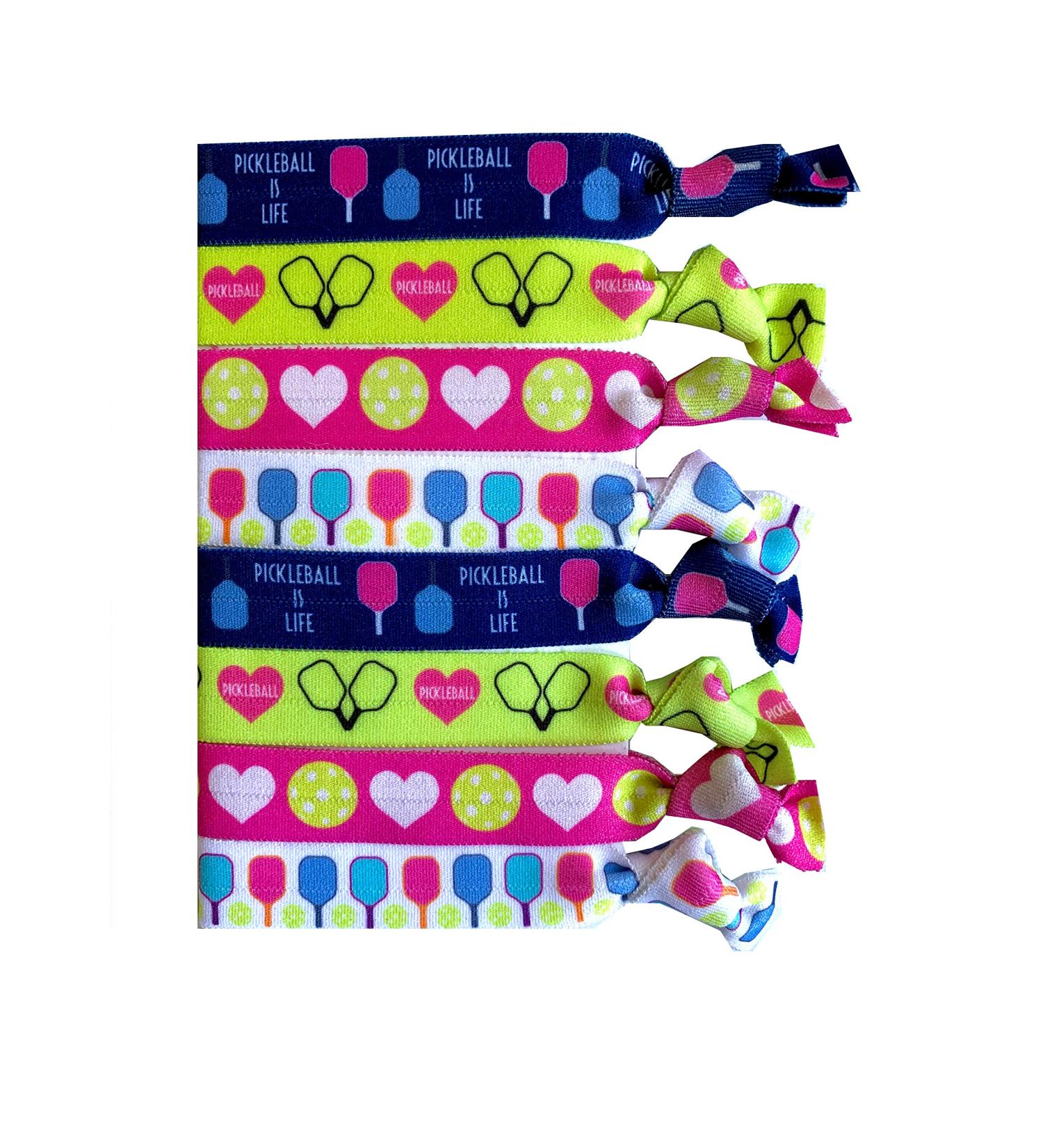 Pickleball Hair Elastic Set - 8 Pieces for Women, Girls, Coaches & Doubles Partners - Made in USA - Perfect Gift & Accessory for Pickleball Players - Buy Online on GoSupps.com