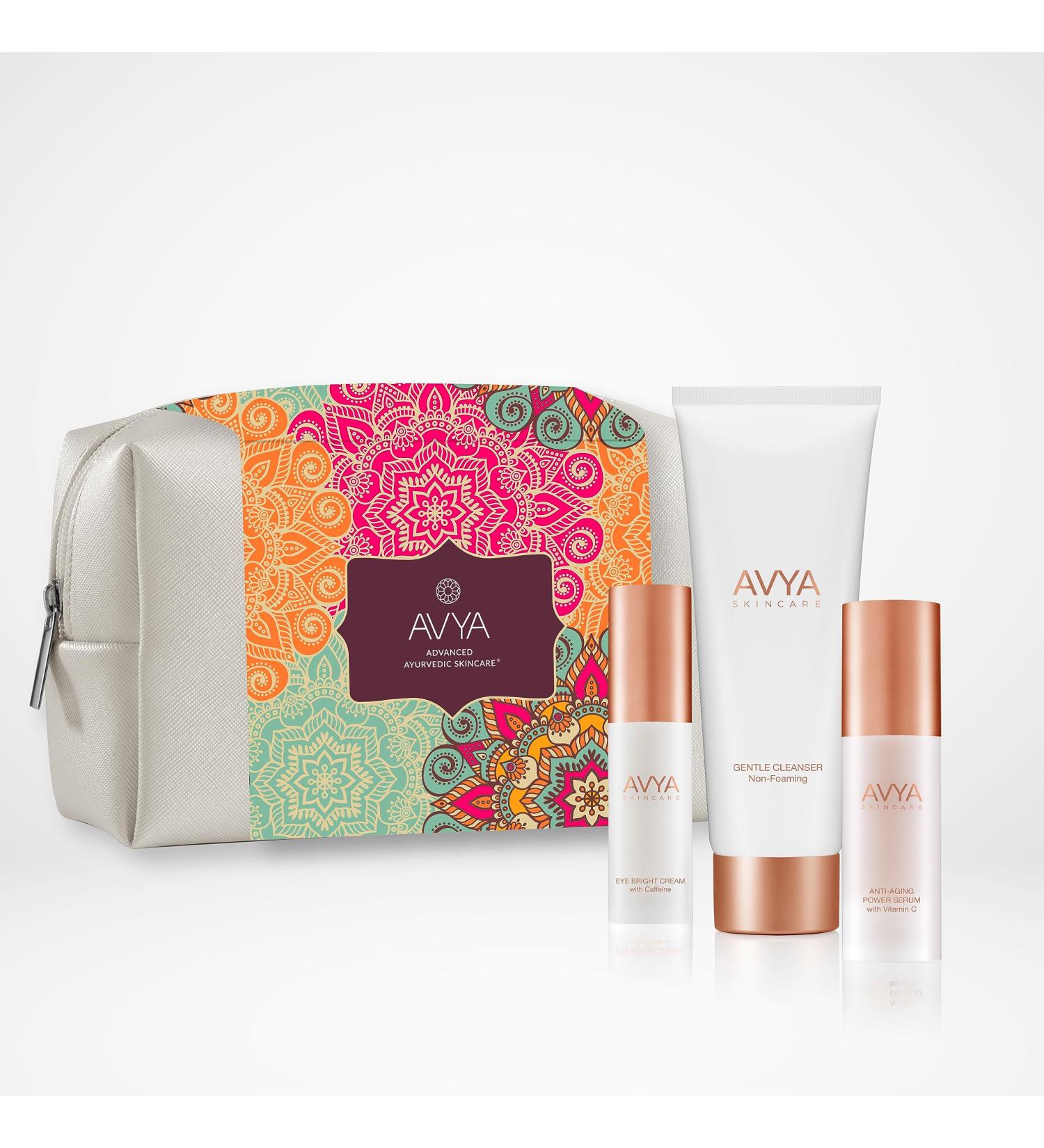 Avya Age Beautifully Set: Gentle Cleanser 4oz Eye Bright Cream 0.5oz & AA Power Serum 1oz - Shop Internationally - Buy Online on GoSupps.com