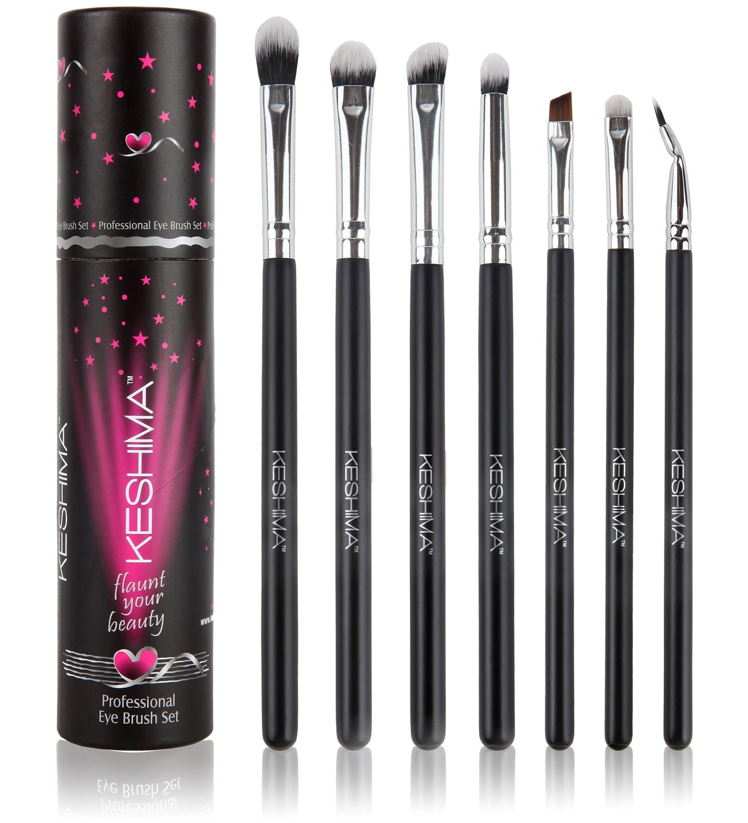 Keshima Professional Eye Makeup Brushes Set - Eyeshadow, Smudge, Blending, Crease, Pencil, Angled & Bent Eyeliner Brushes - Buy Online on GoSupps.com