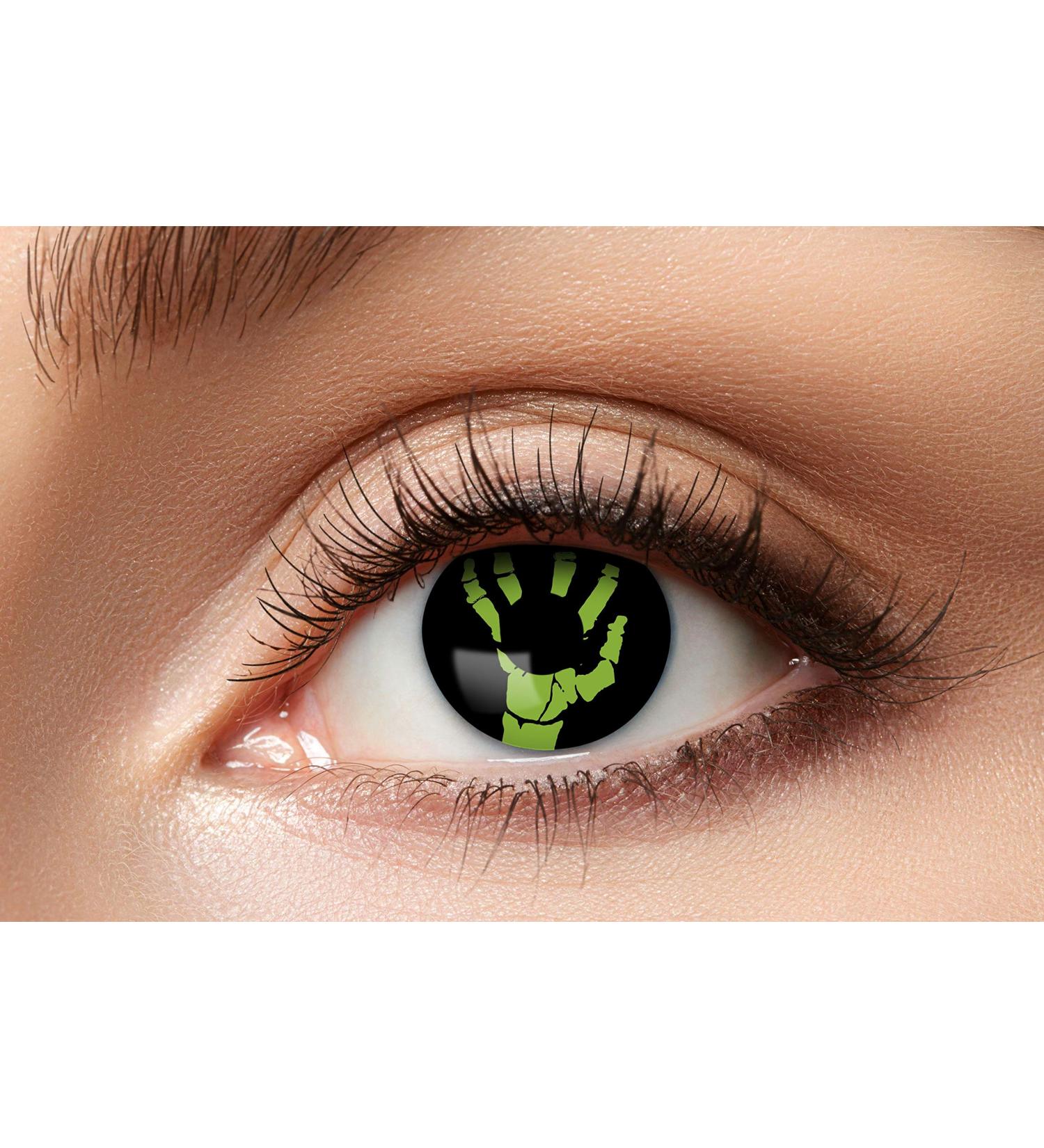 Eyecatcher 84080441-941 Colored Contact Lenses - 12 Month Wear Black & Green for Carnival Mardi Gras & Halloween - Buy Online on GoSupps.com