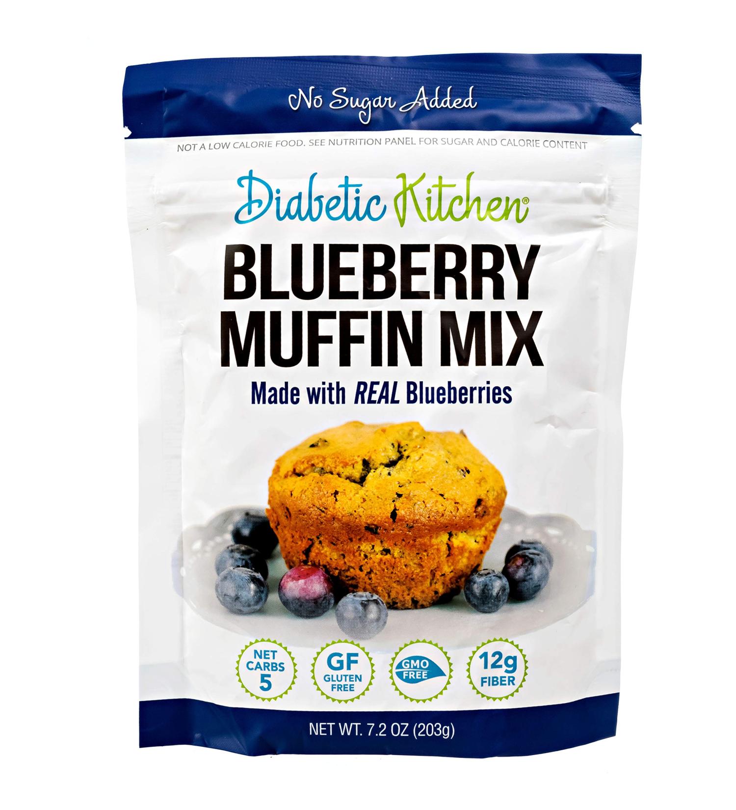 Diabetic Kitchen Blueberry Muffin Mix - 7.2 oz | Low Sugar & Gluten-Free - Buy Online on GoSupps.com