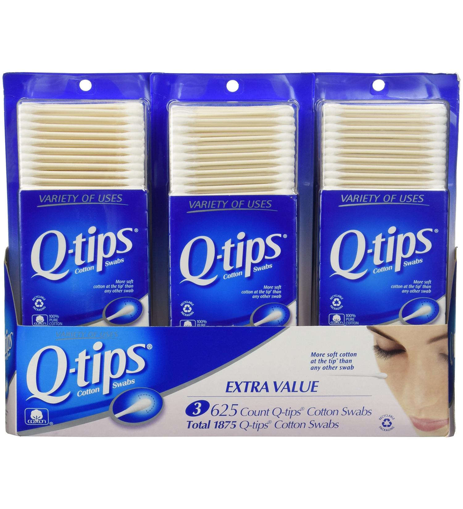 Q-tips Cotton Swabs 1875 Count (3 Packs of 625) | Gentle & Versatile Cleaning Tool - Buy Online on GoSupps.com