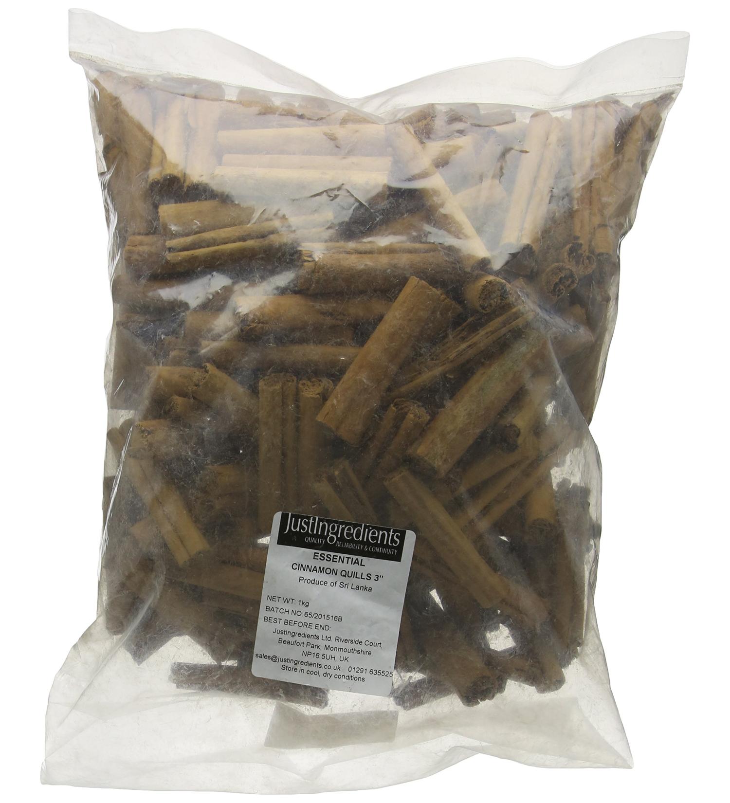 JustIngredients Essentials Cinnamon Sticks/Quills 3 Inch 1 kg - Buy Online on GoSupps.com
