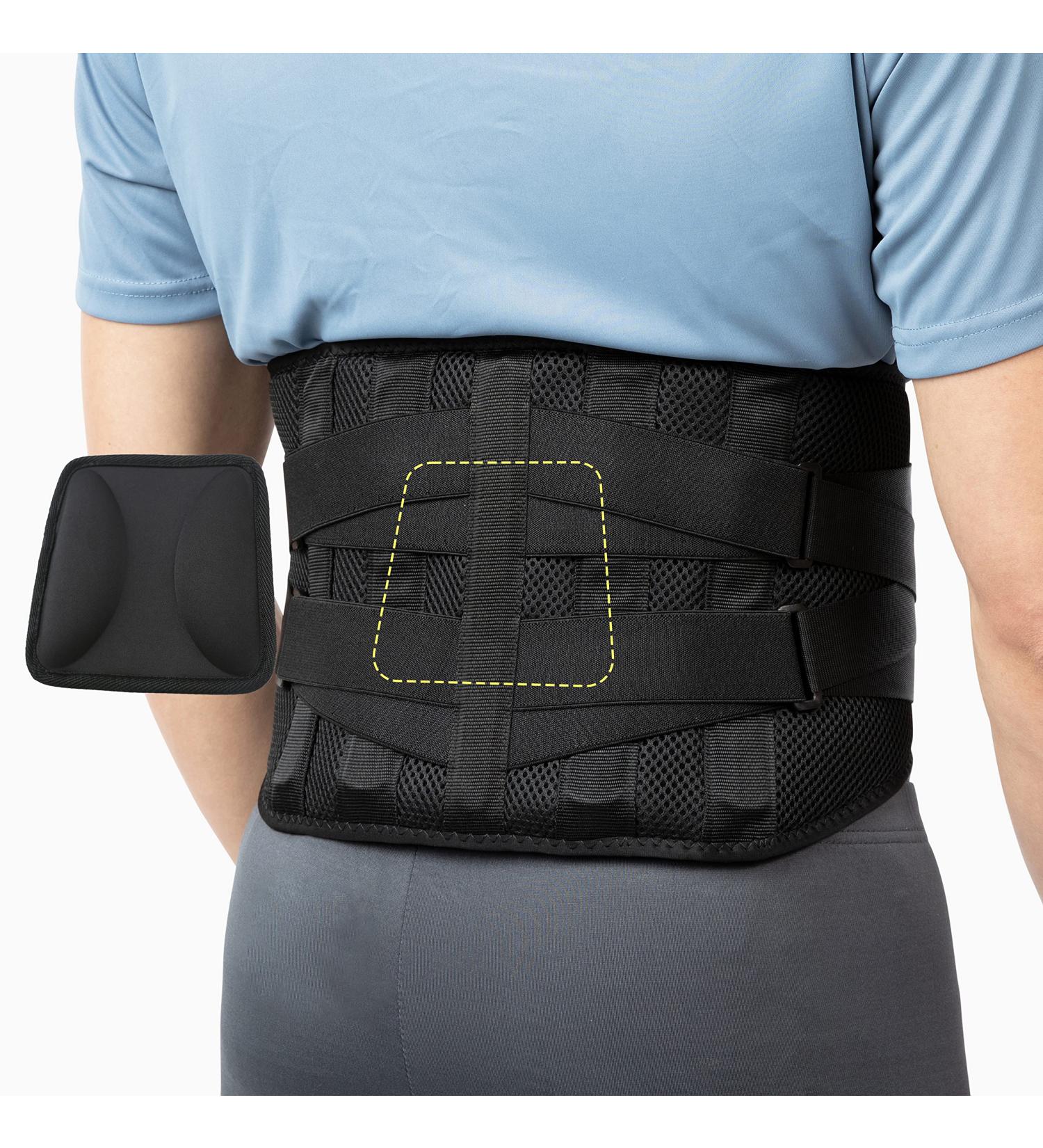 BraceUP Back Brace with Lumbar Pad for Men and Women - Relief for Sciatica & Lower Back Pain - Waist Support Belt for Heavy Lifting - S/M Size (70-90 cm) - Buy Online on GoSupps.com