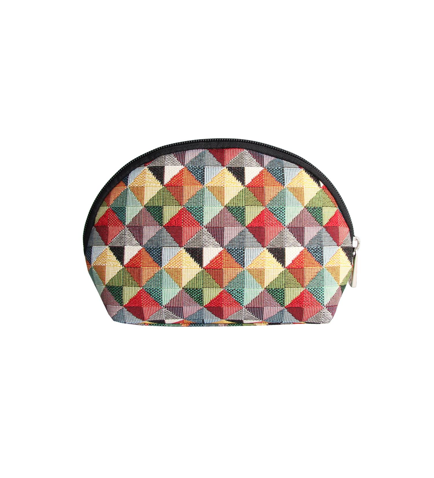 Signare Tapestry Cosmetic Bag - Small Makeup & Toiletry Bag for Women | Colorful Geometry Designs | International Shipping Available - Buy Online on GoSupps.com
