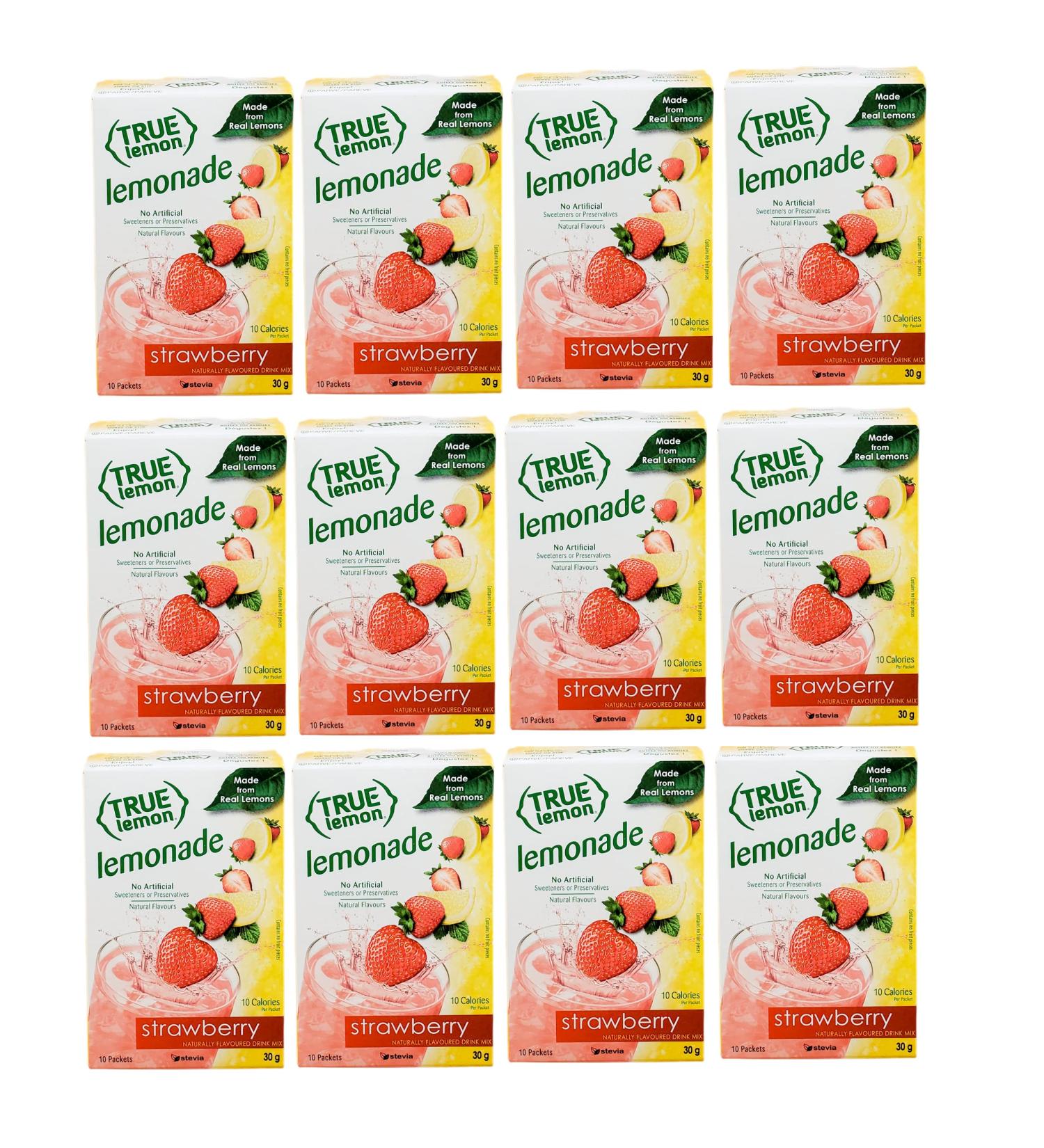 True Citrus True Lemon Strawberry Lemonade 10 count Pack of 12 (120ct)