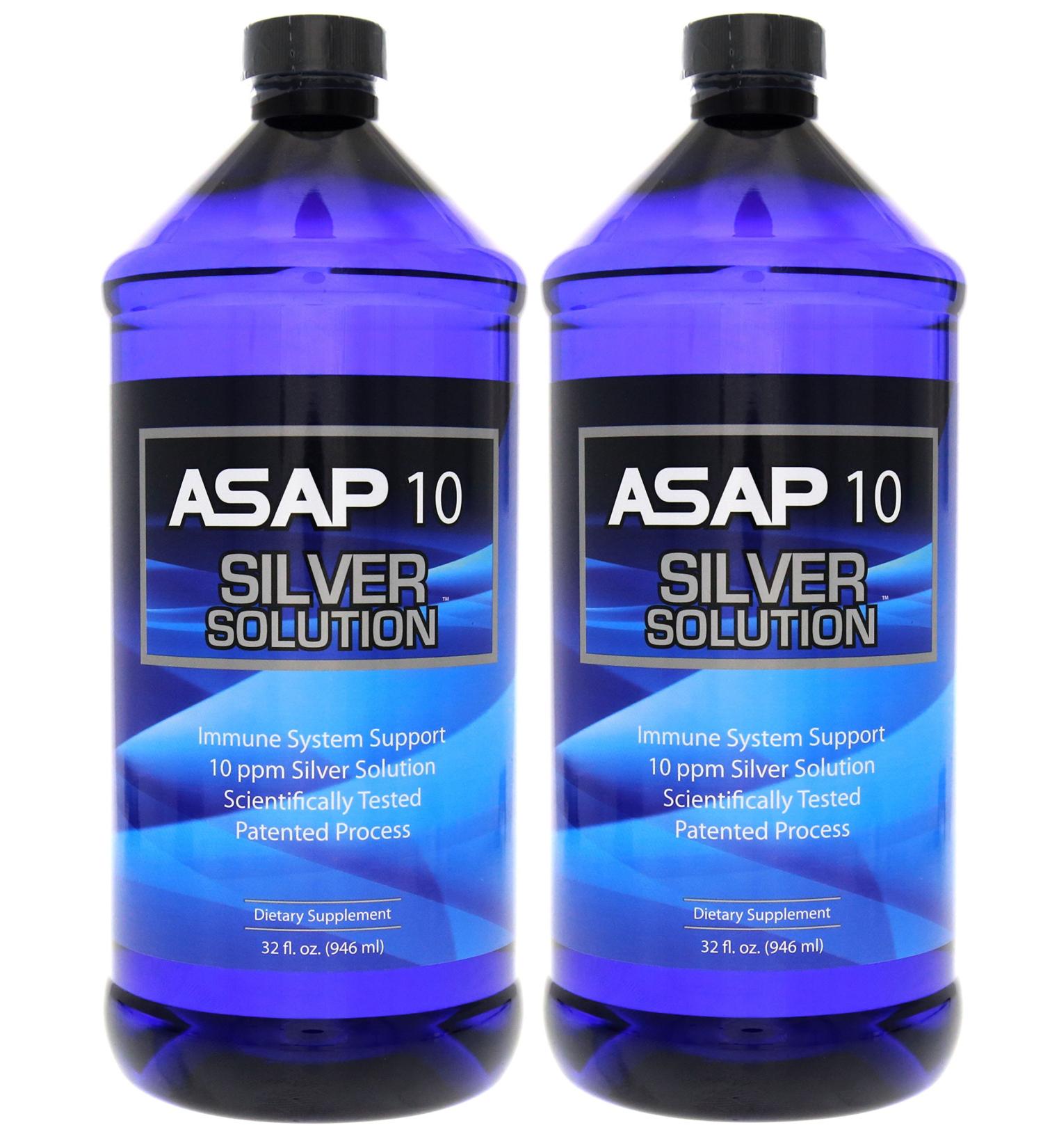 American Biotech Labs ASAP 10 PPM Silver Sol Immune System Support | 2 Pack of 32 Oz Totalling 64 Oz - Buy Online on GoSupps.com