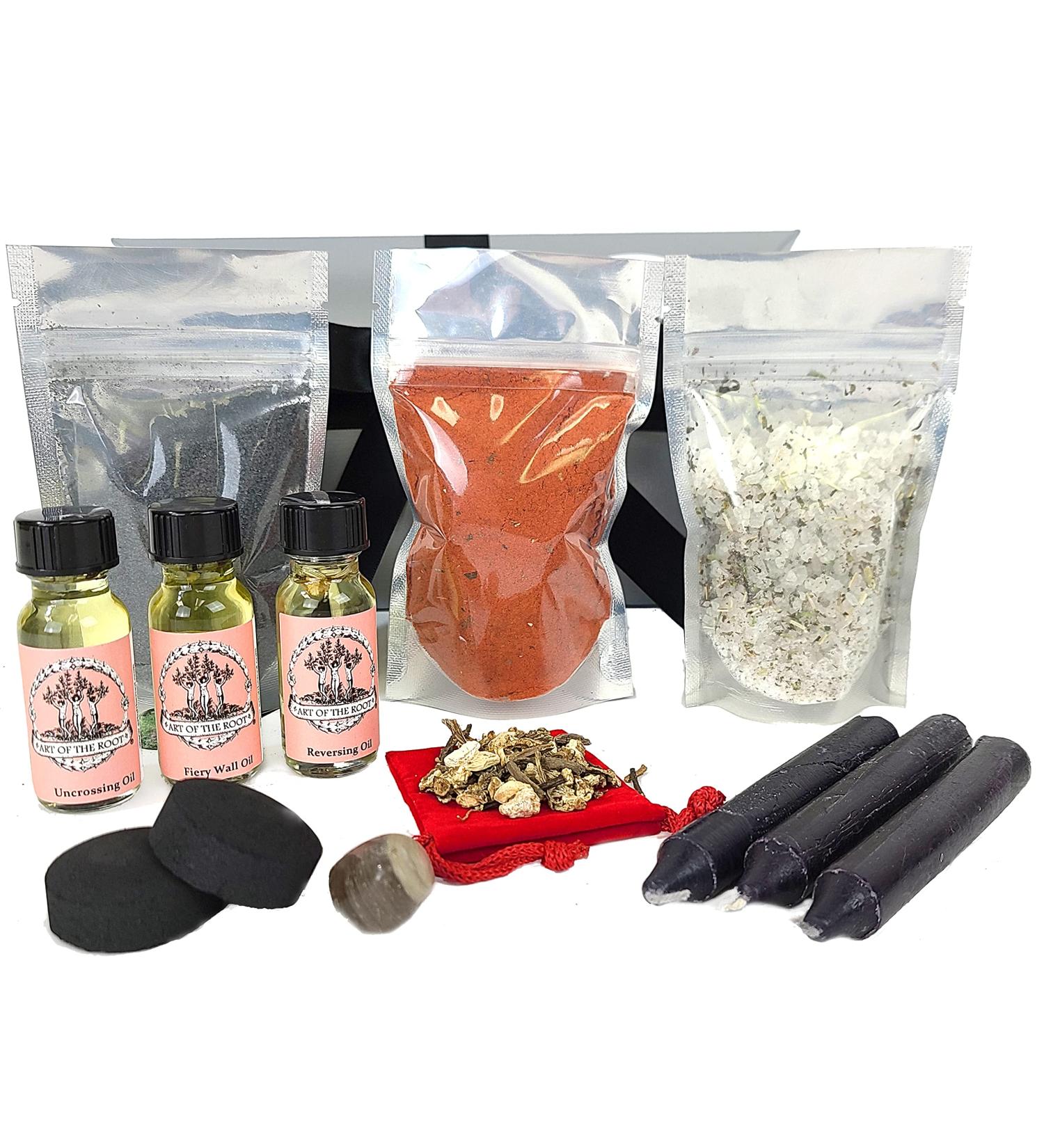 Uncrossing & Protection 3 Spell Ritual Kit for for Curses Hexes Jinxes & Negativity for Wiccan Pagan Conjure & Magic Rituals
