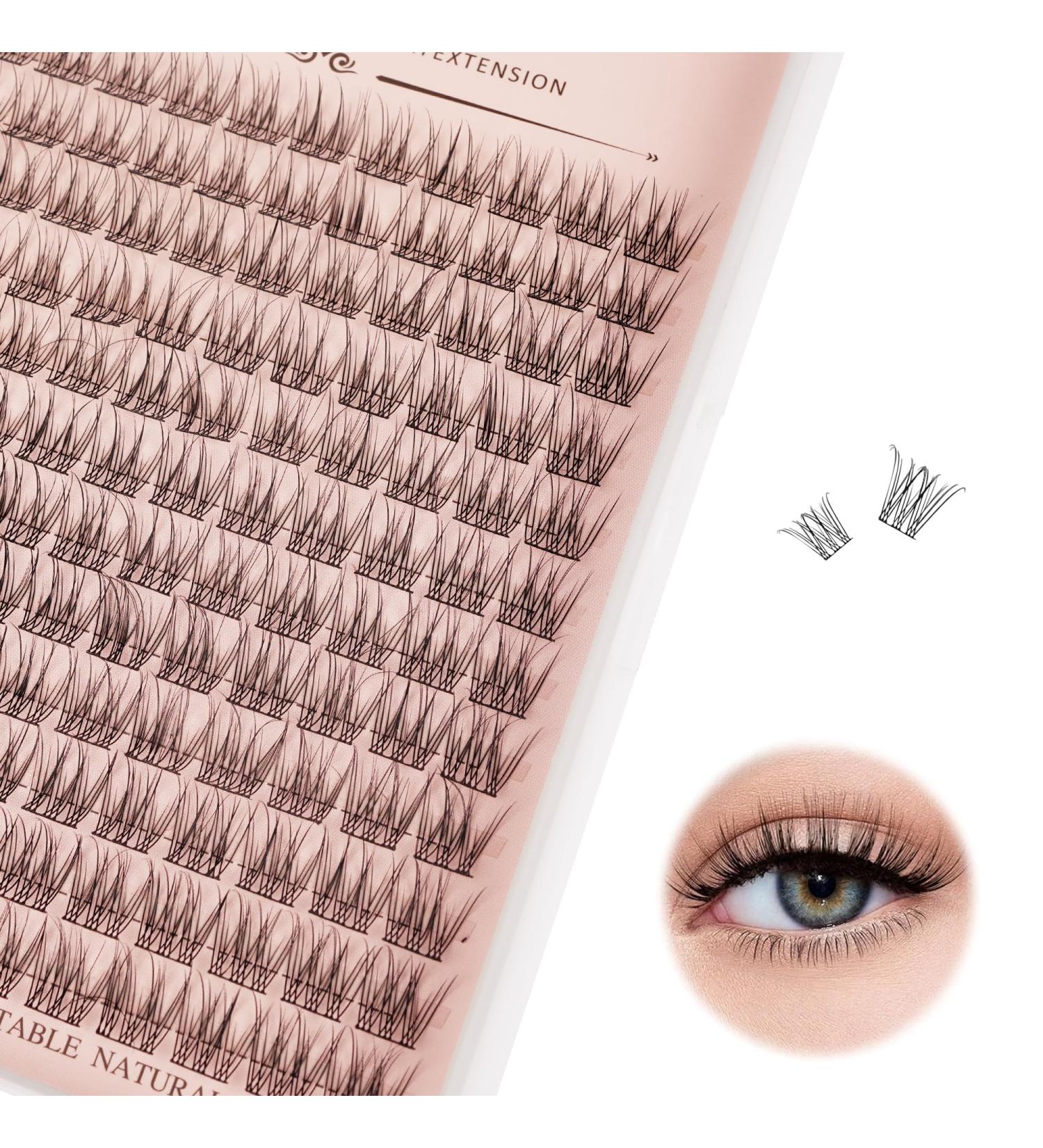 Shop Wispy Cluster Lashes - 144 Pcs Natural Individual Eyelashes | 12mm C D Curl DIY Extensions | Super Thin Band | International Shipping - Buy Online on GoSupps.com