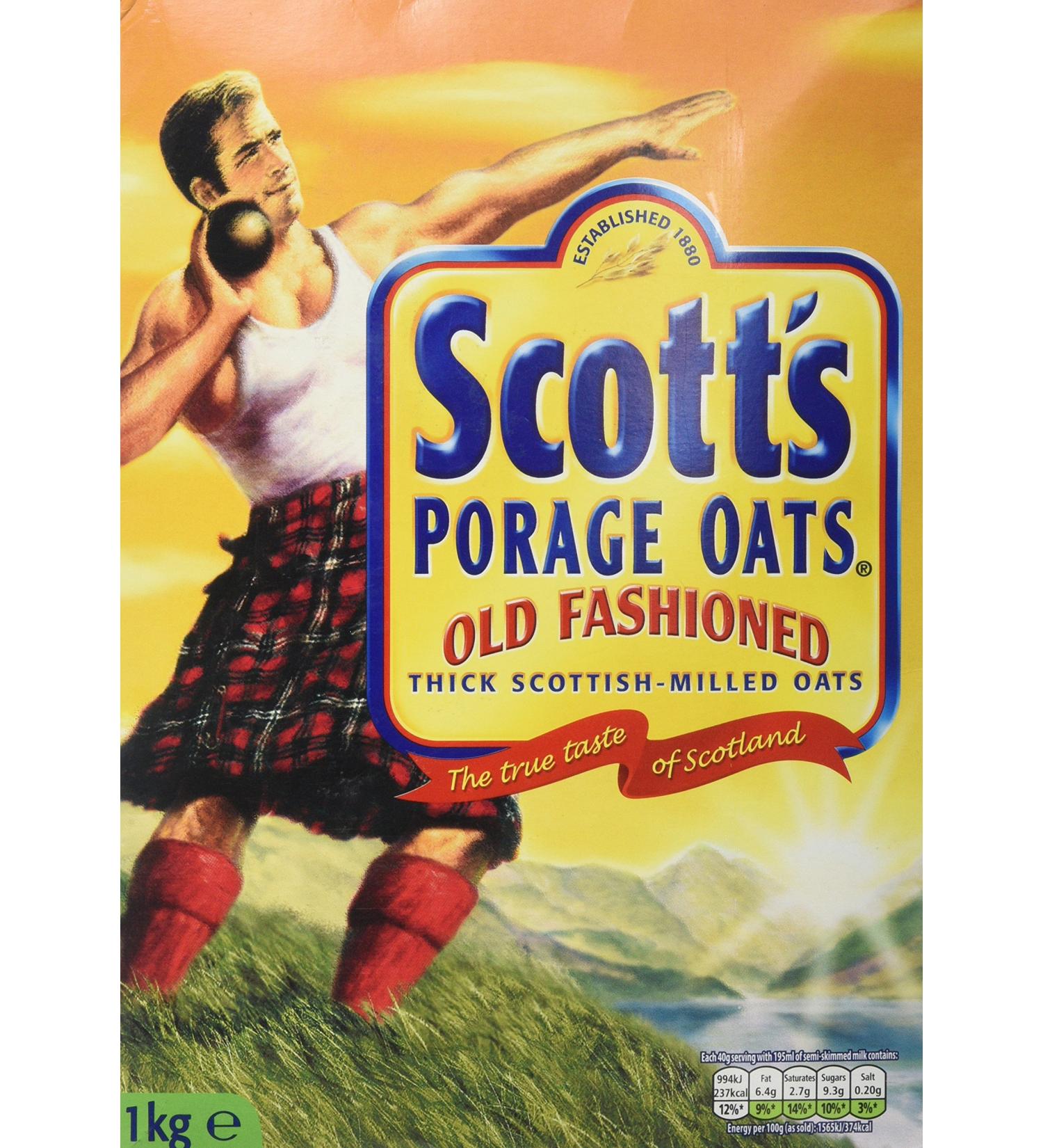 Scott's Old Fashioned Porridge Oats 1kg - Premium Quality Breakfast Staple - Buy Online on GoSupps.com