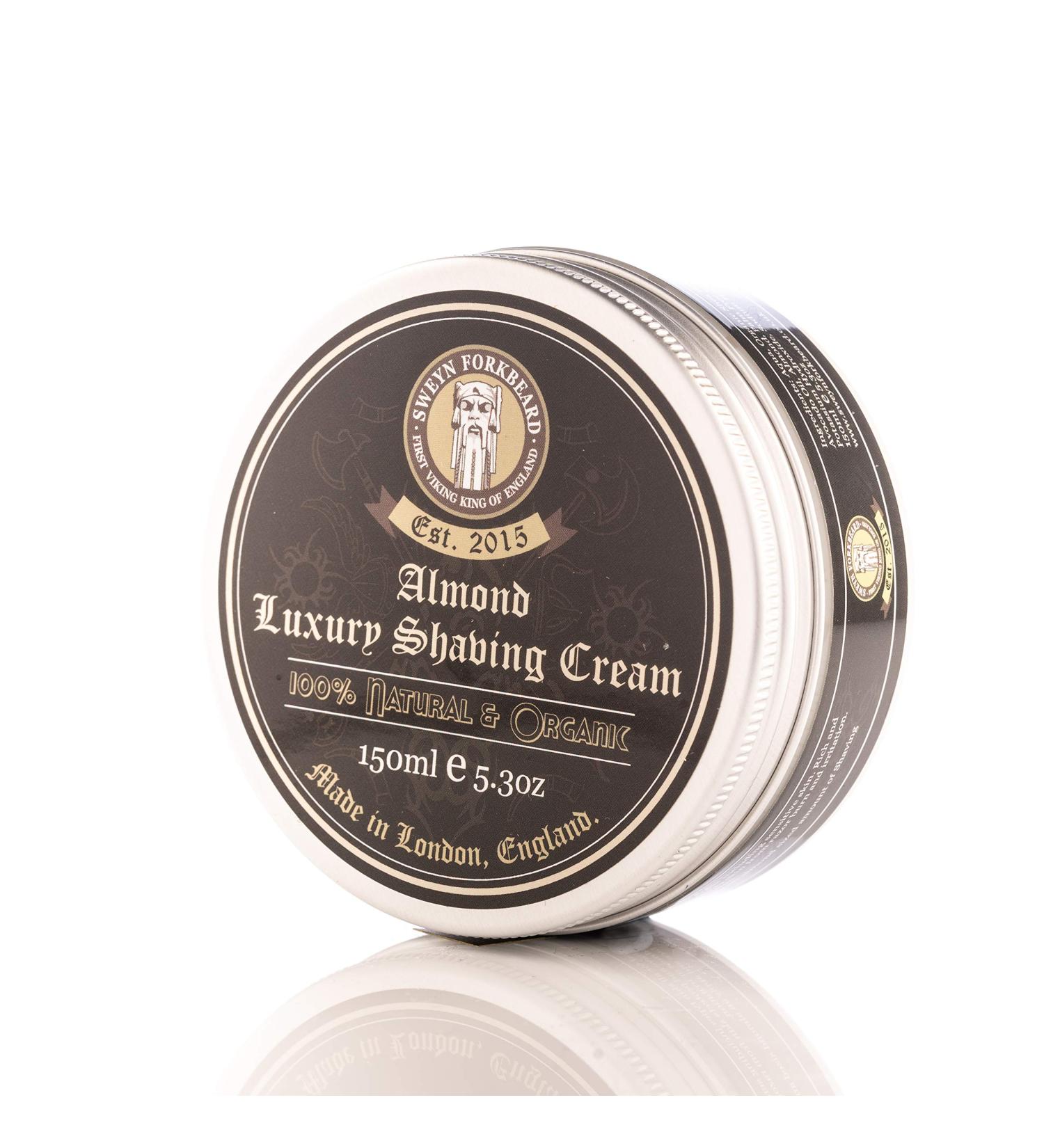 Organic Shaving Cream Almond Sweyn Forkbeard 150ml - 100% Organic Shaving Cream for Men Made in London - Buy Online on GoSupps.com
