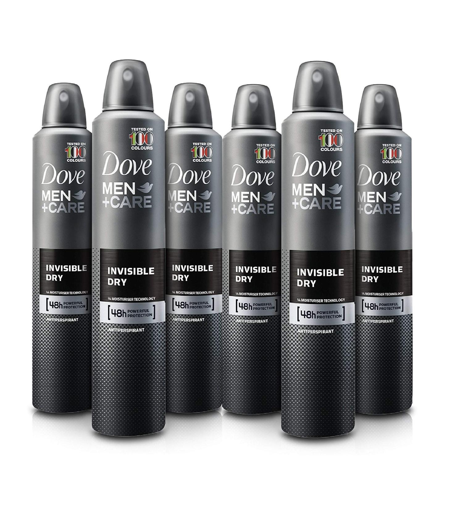 6 Cans of Dove Men+Care Invisible Dry 150ml Anti-Perspirant Anti-Transpirant Spray