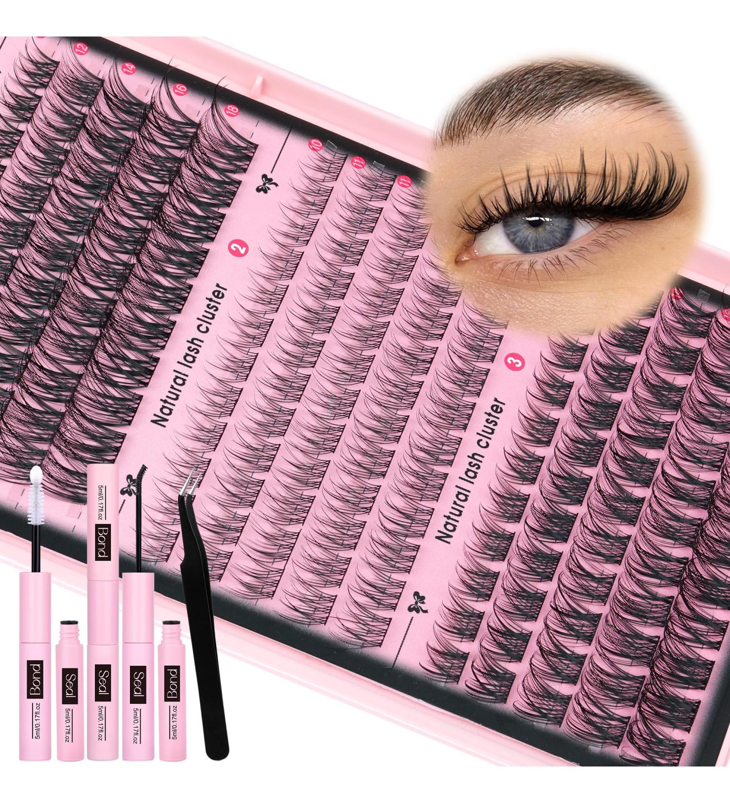Goddvenus Lash Clusters Kit - Wispy Individual Eyelash Extensions C Curl Fluffy Waterproof Lashes (165pcs 10-18mm) - DIY Beauty Essentials for Stunning Eyes - Buy Online on GoSupps.com