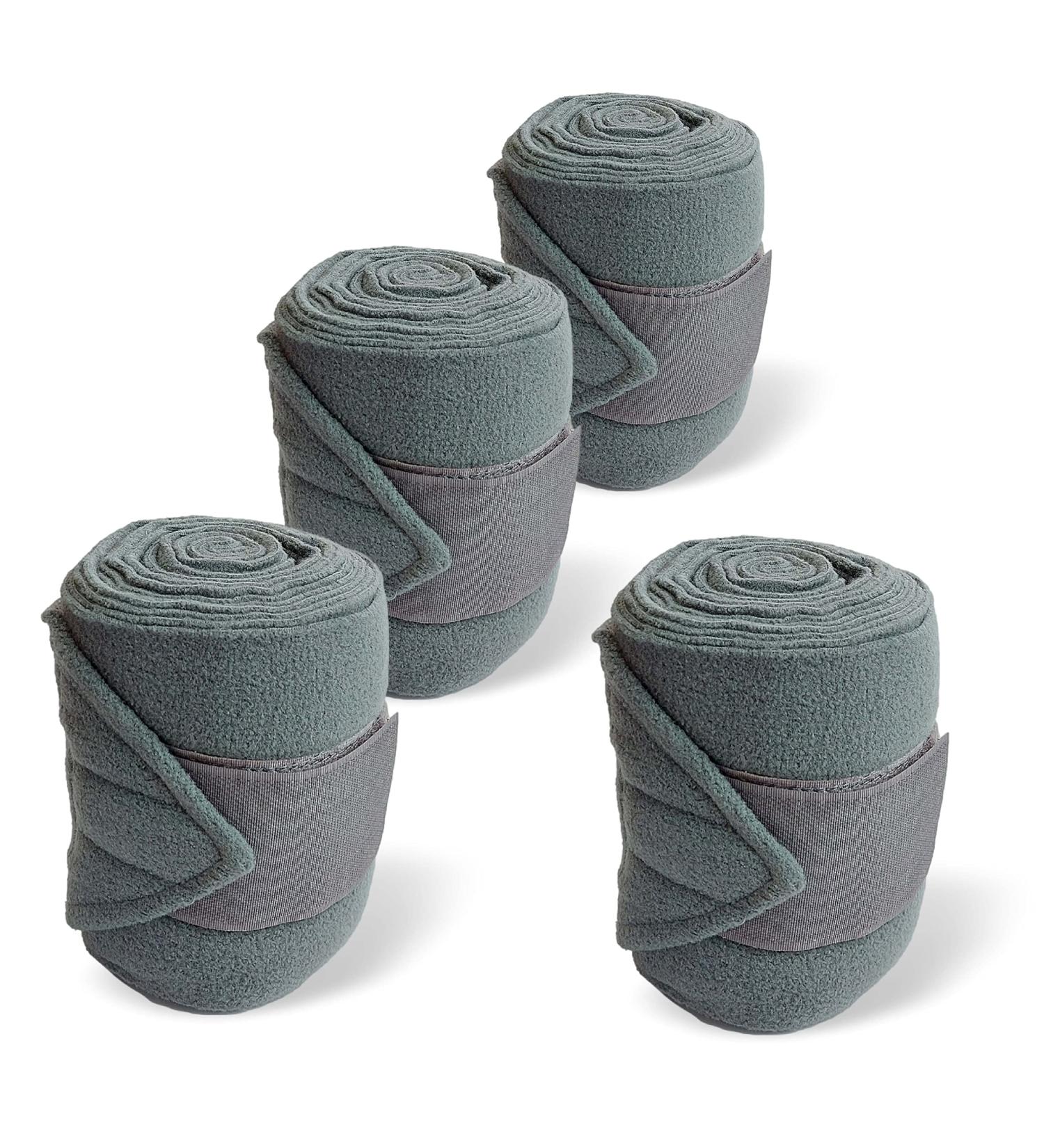 Fleece Horse Bandages - 4-Set with Velcro Fastener & Storage Bag for Mini Shetland Pony - Gray - Buy Online on GoSupps.com