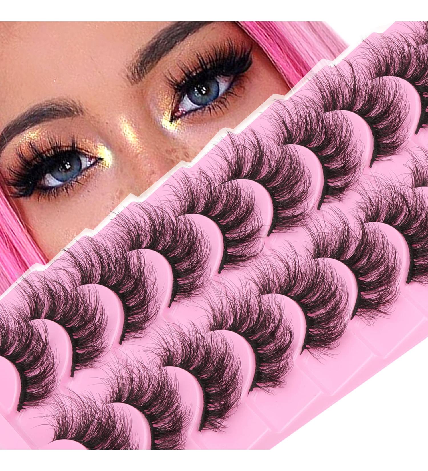 Fanxiton 3D False Eyelashes 10 Pairs Pack - Dramatic Fluffy Mink Wispy Lashes 20mm Curly - 20MM-C01 - Buy Online on GoSupps.com