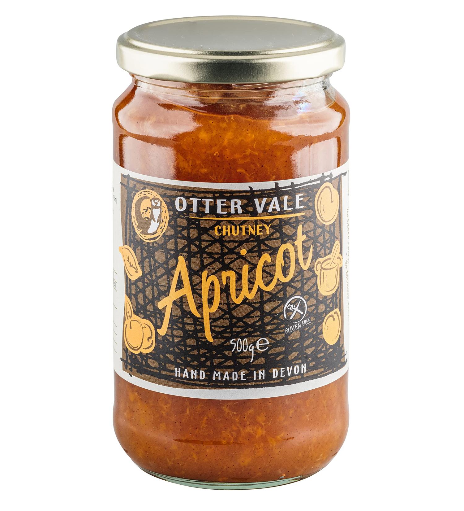 Otter Vale Apricot Chutney apricot fruitiness with a hint of spice hand-made in Devon gluten-free 500 g glass jar