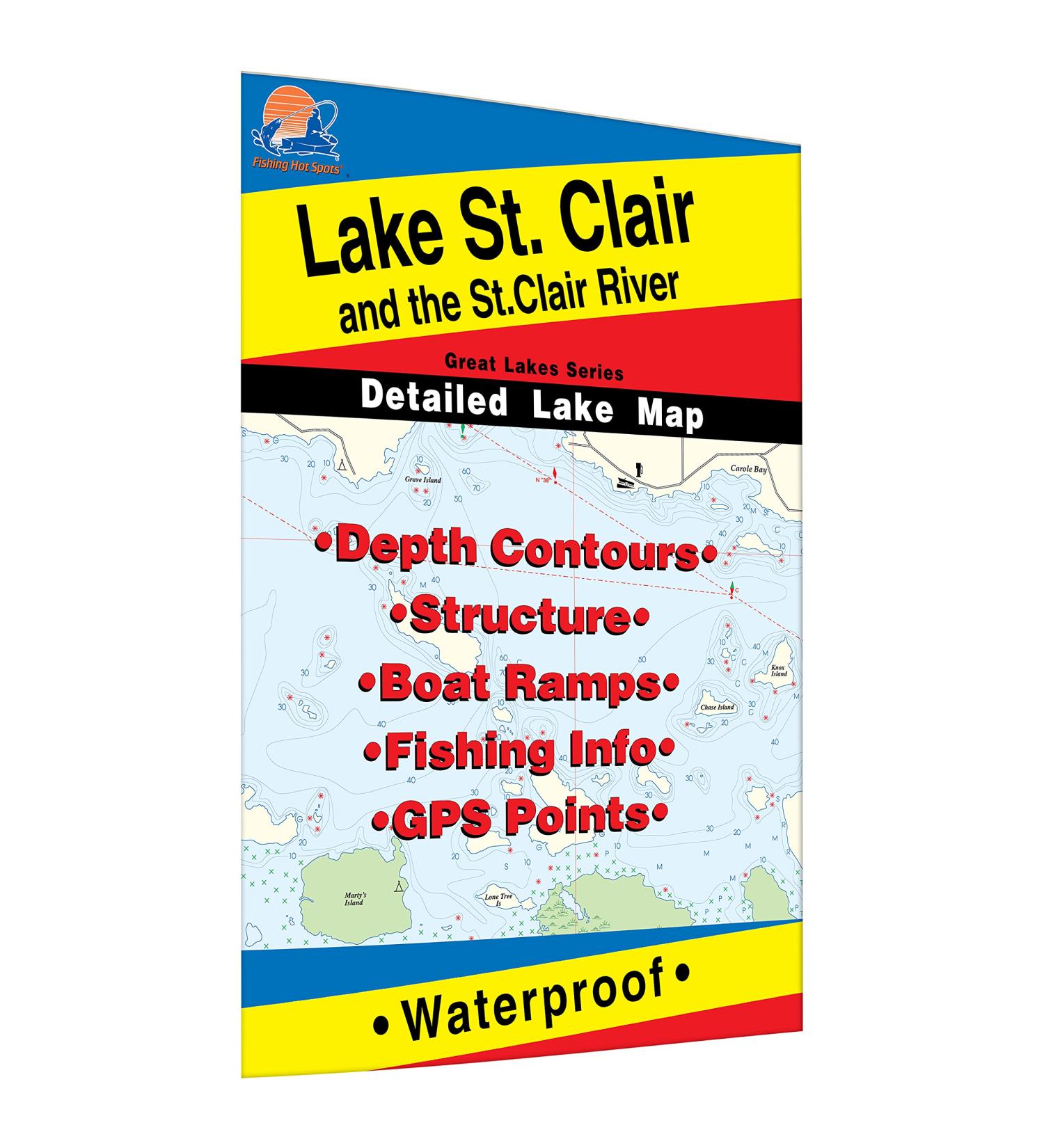 St. Clair/St. Clair River Fishing Map, Lake (MI/ONT)
