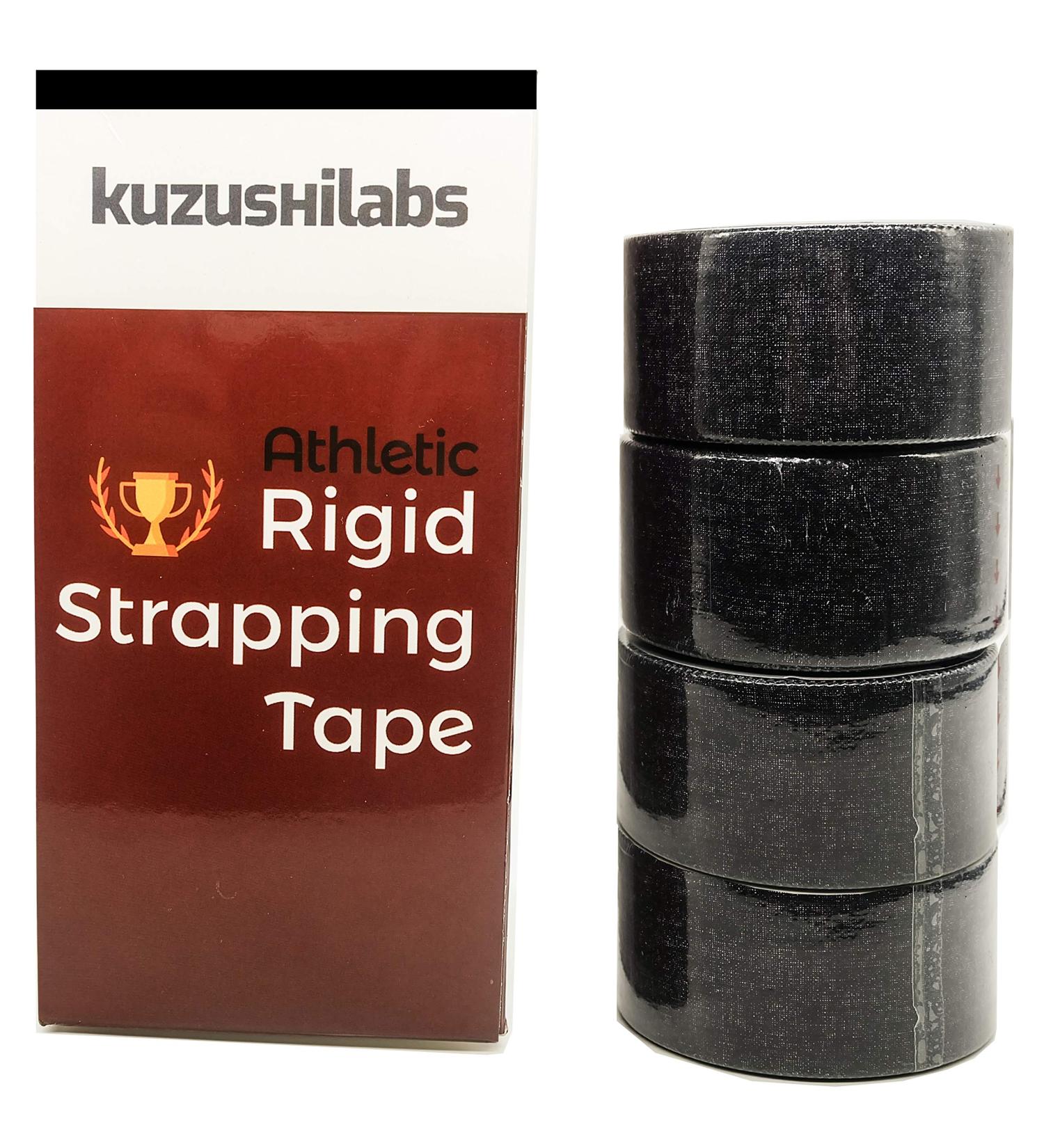 Kuzushi Labs 1.5" x 45 feet/3.8 cm x 13.7m Sports Strapping Athletic Tape Pack of 4 (Black) - Buy Online on GoSupps.com