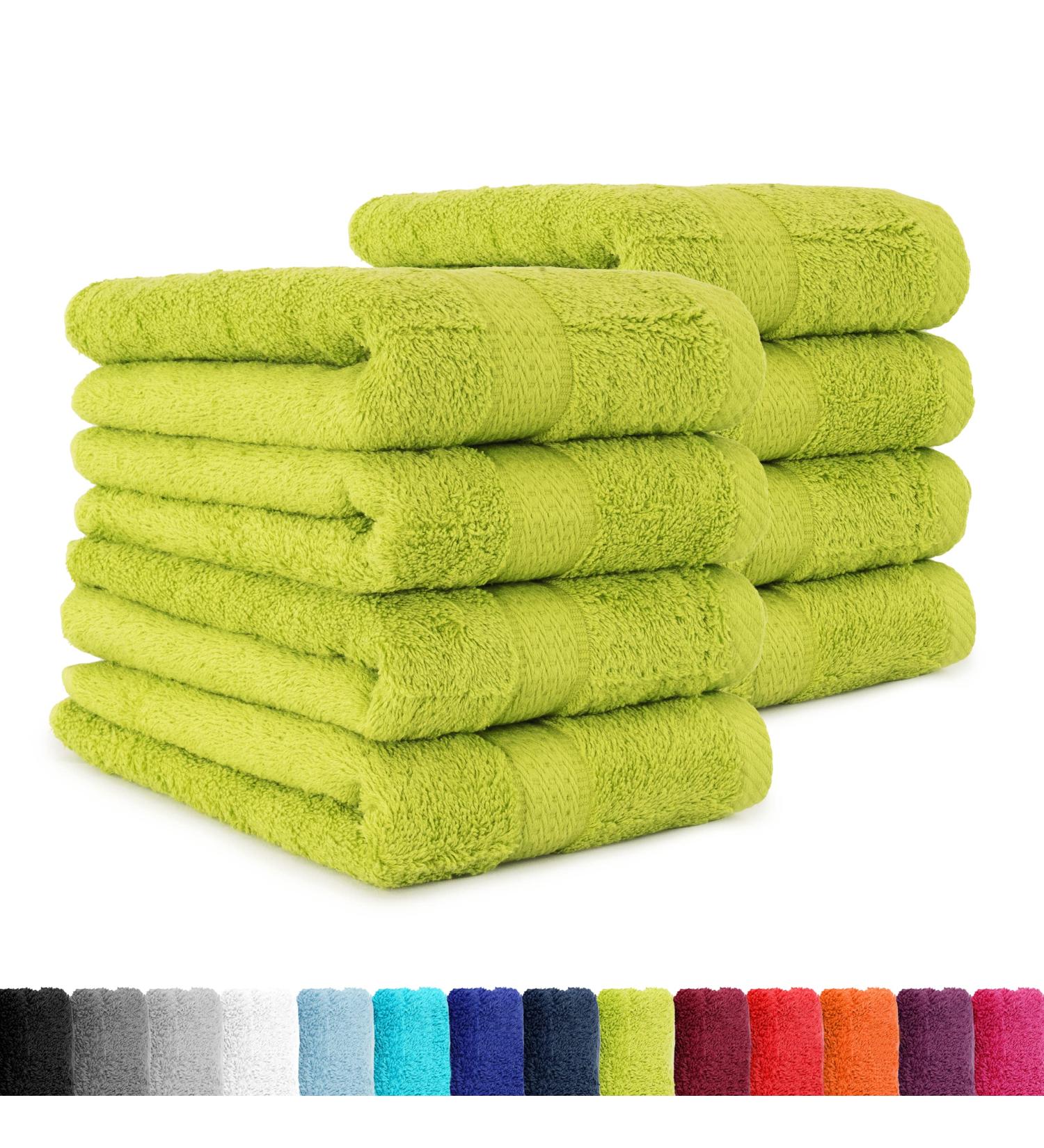 8-Piece Apple Green Towel Set - Soft & Absorbent - 50x100 cm - Perfect for International Shipping - Buy Online on GoSupps.com