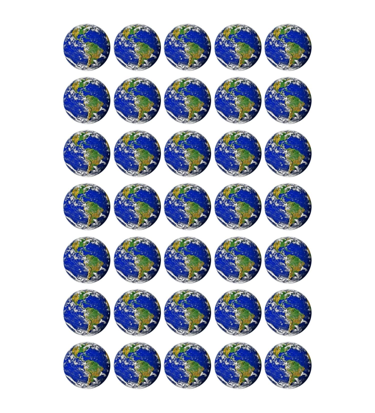 35 x Planet Earth Real Edible Wafer or Icing Cupcake Topper Fun Science Party Cake Decorations Perfect For Brownies Cookies Muffins & More! (Edible Wafer Card)