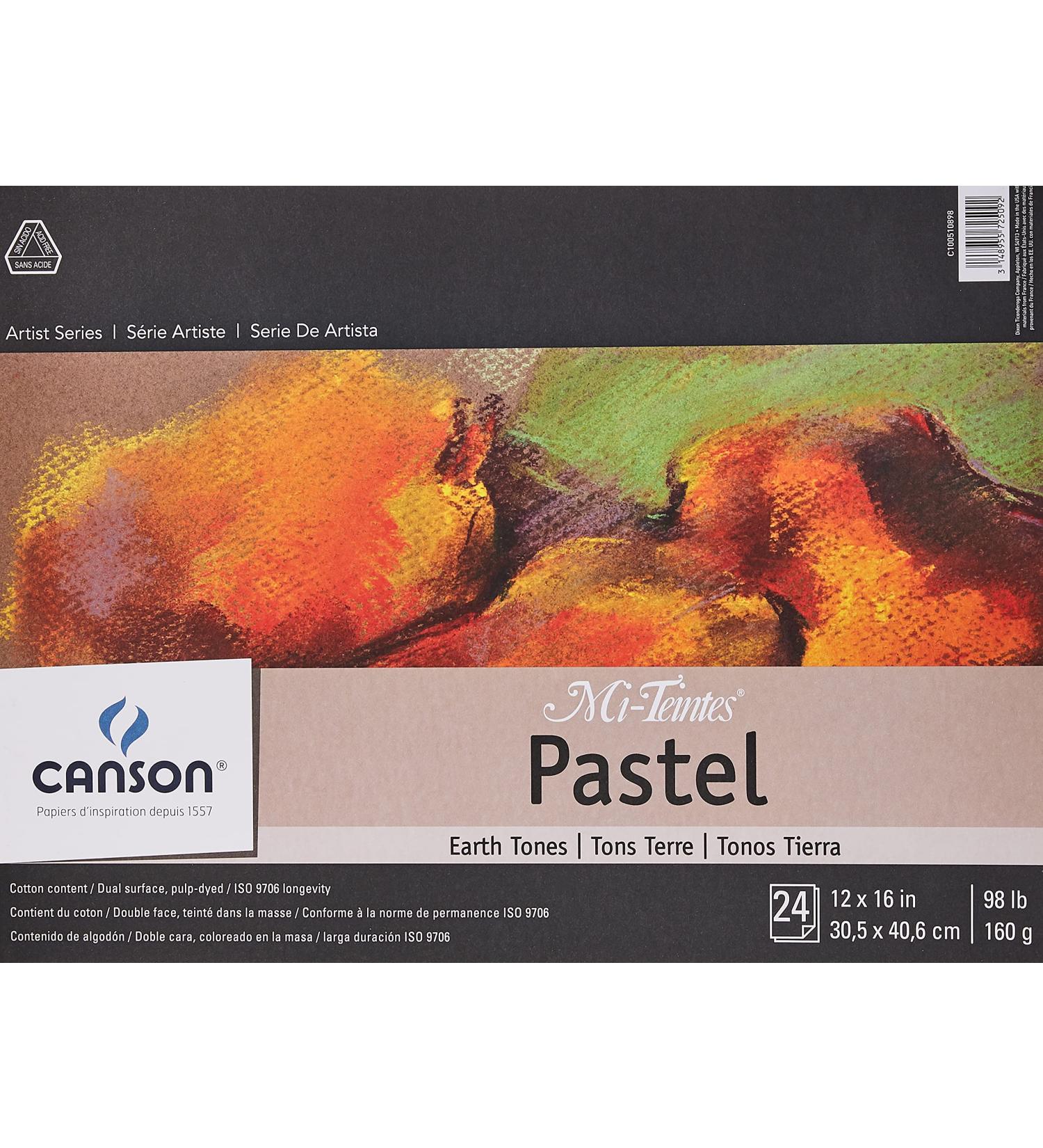 Canson Mi-Teintes Pastel Paper Earth Tones 12x16 Foldover Pad - 24 Sheets Earth Colors 98lb/160g - Buy Online on GoSupps.com