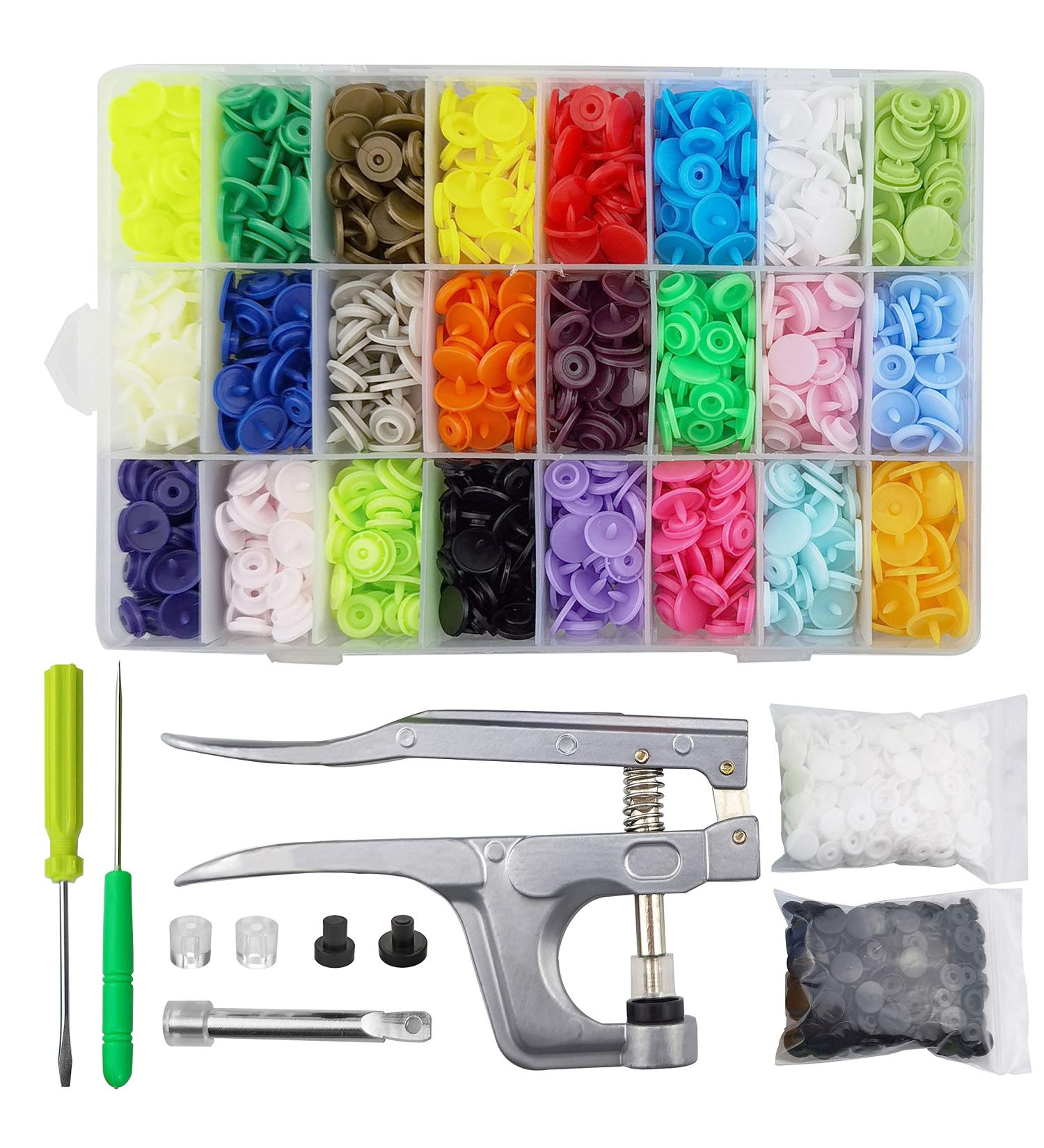 460 Sets TmppDeco Plastic Snaps with Pliers | 24-Colors Snap Fasteners Kit for Sewing, Clothing & Crafting - Buy Online on GoSupps.com