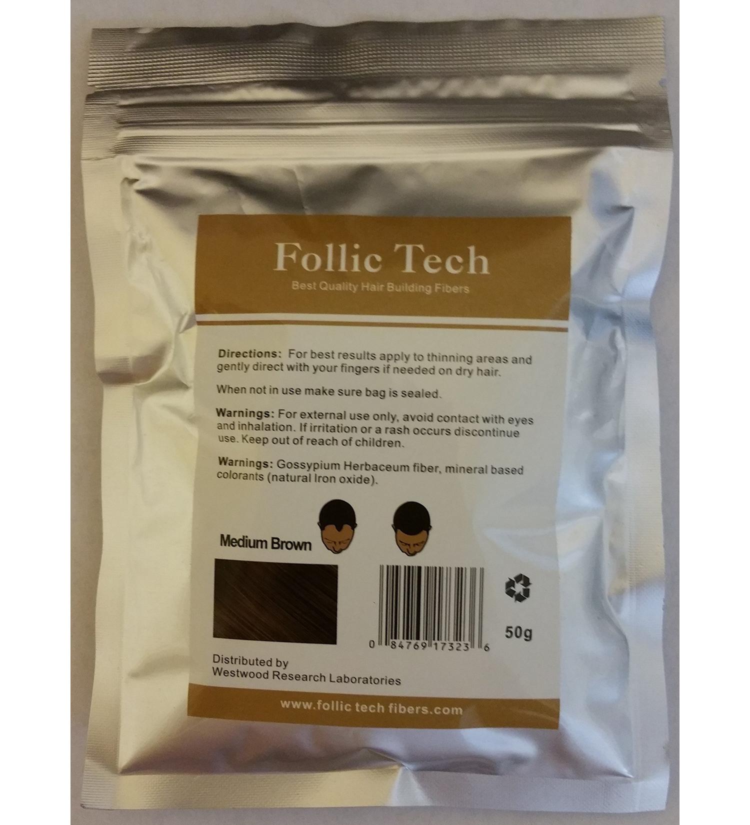 Follic Tech Hair Building Fibers 58 Grams (Medium Brown)