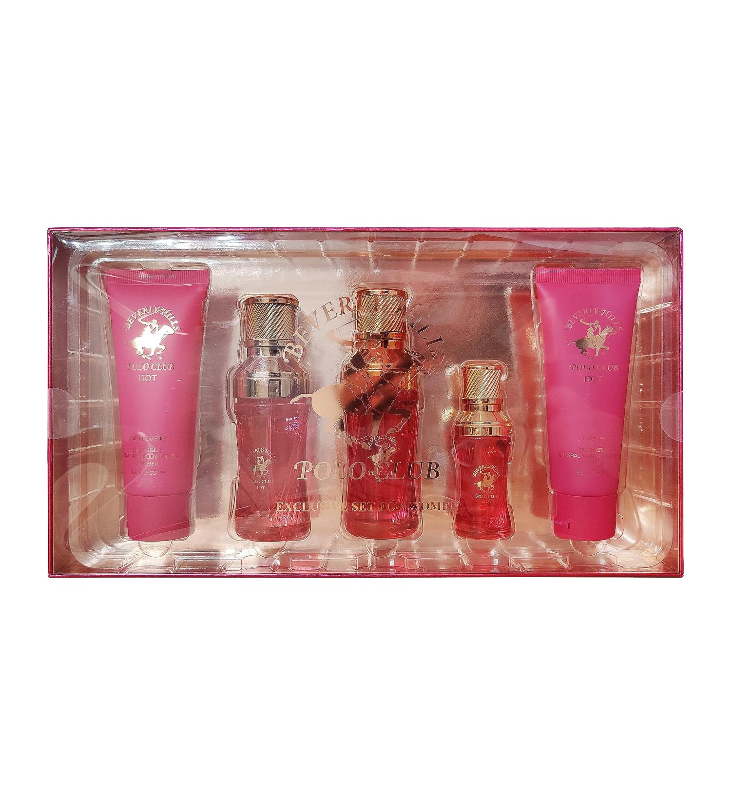 Beverly Hills Polo Club BHPC HOT Women's Exclusive 5 Piece Set Fragrance Collection with Natural Body Lotion Eau de Parfum (1.7oz & 0.5oz) and Hair Body Wash - Perfect Holiday Gift for Her - Buy Online on GoSupps.com