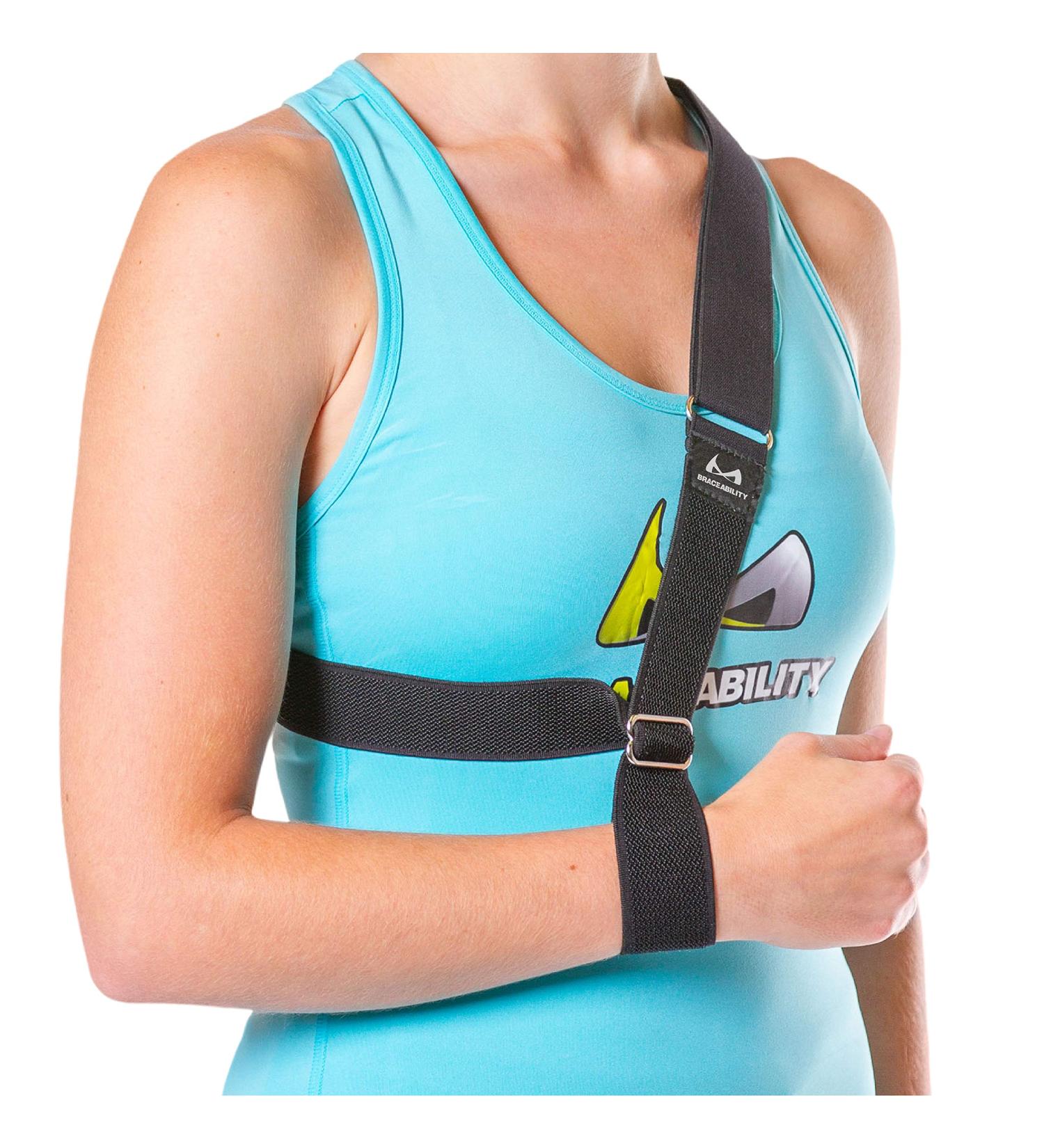 BraceAbility Shoulder Sling: Patented Arm Support for Collarbone & Rotator Cuff Injuries (Universal) - Buy Online on GoSupps.com