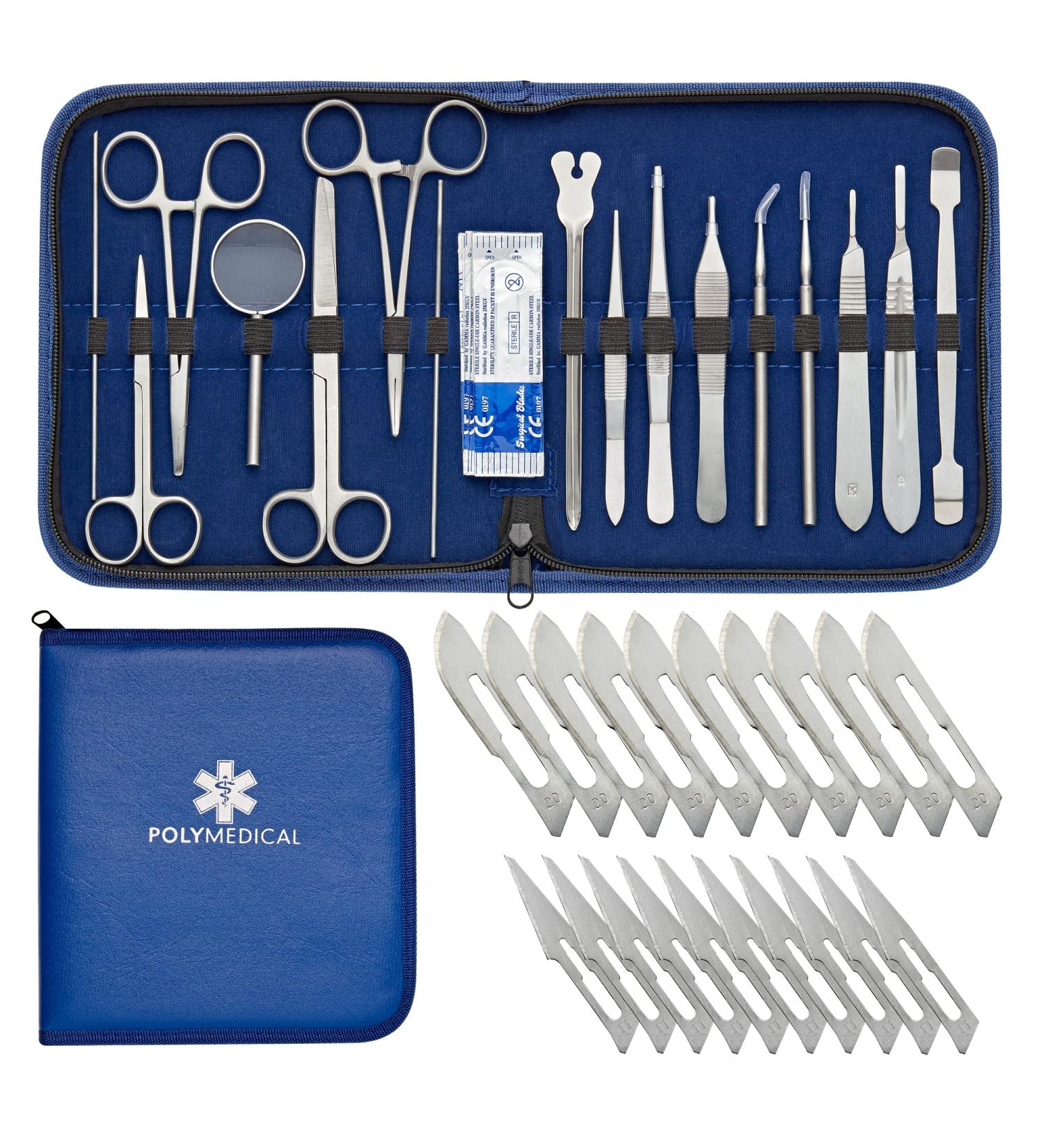 37-Piece Advanced Dissection Kit - High Grade Stainless Steel Instruments for Anatomy, Biology, Veterinary & Medical Students | Poly Medical - Buy Online on GoSupps.com