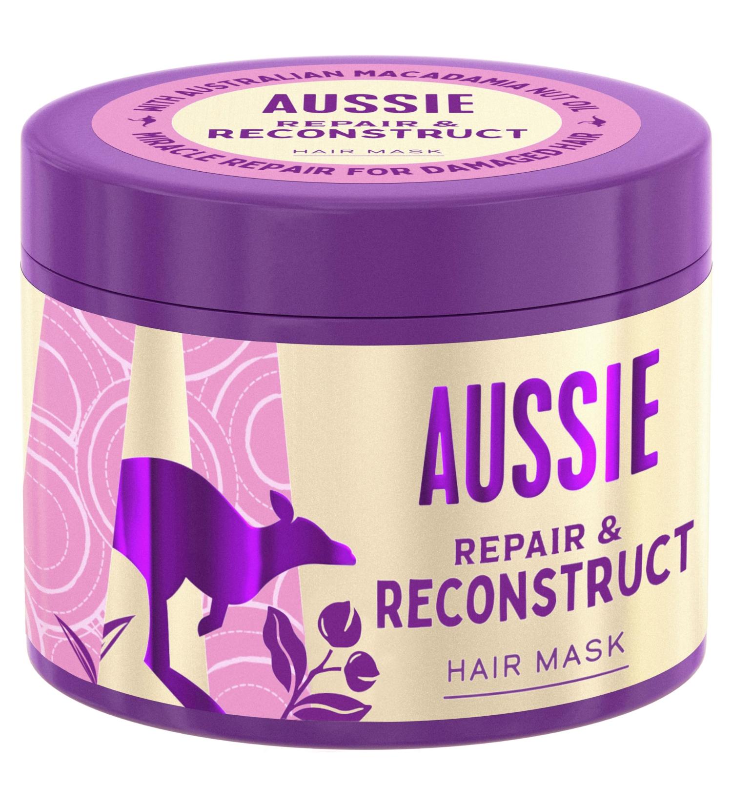 Aussie Repair & Reconstruct Hair Mask Vegan Hair Treatment For Dry & Damaged Hair With Macadamia Nut Oil 300ML Mask 300ml - Buy Online on GoSupps.com