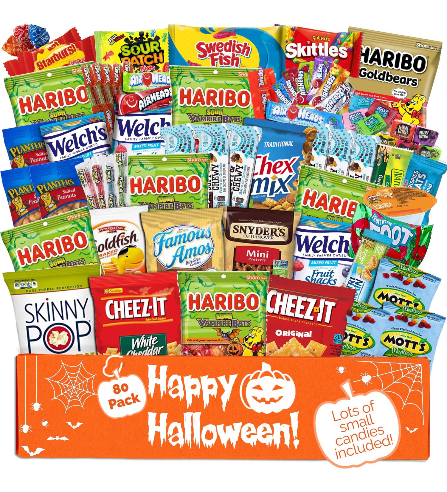 Halloween Care Package: 80-Piece Candy Snacks Assortment & Toy Variety Gift Pack for Kids, College Students, and Office - Trick or Treat Cookies, Food Bars, and more! - Buy Online on GoSupps.com